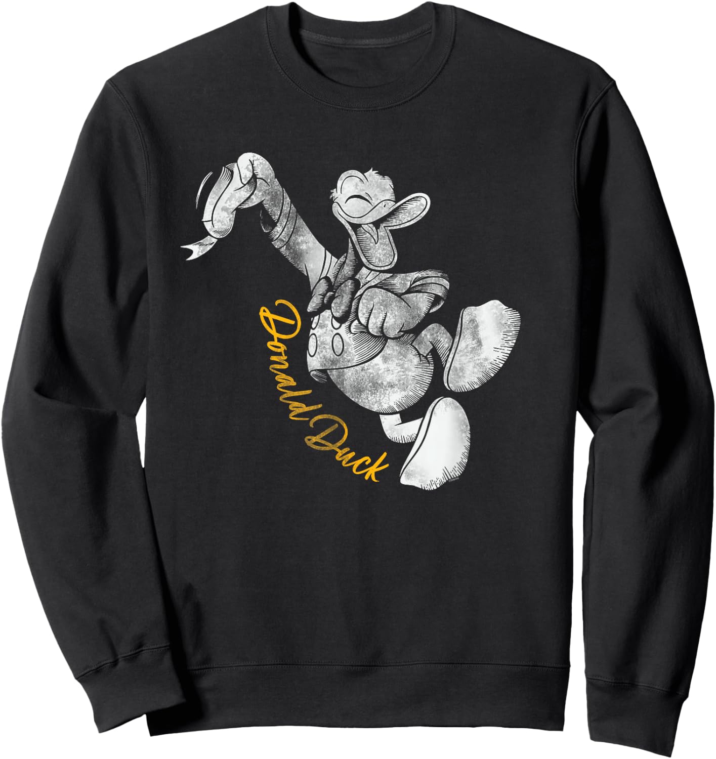 Disney Donald Duck Dance Classic Vintage Retro Distressed Sweatshirt - Sweatshirt | Black