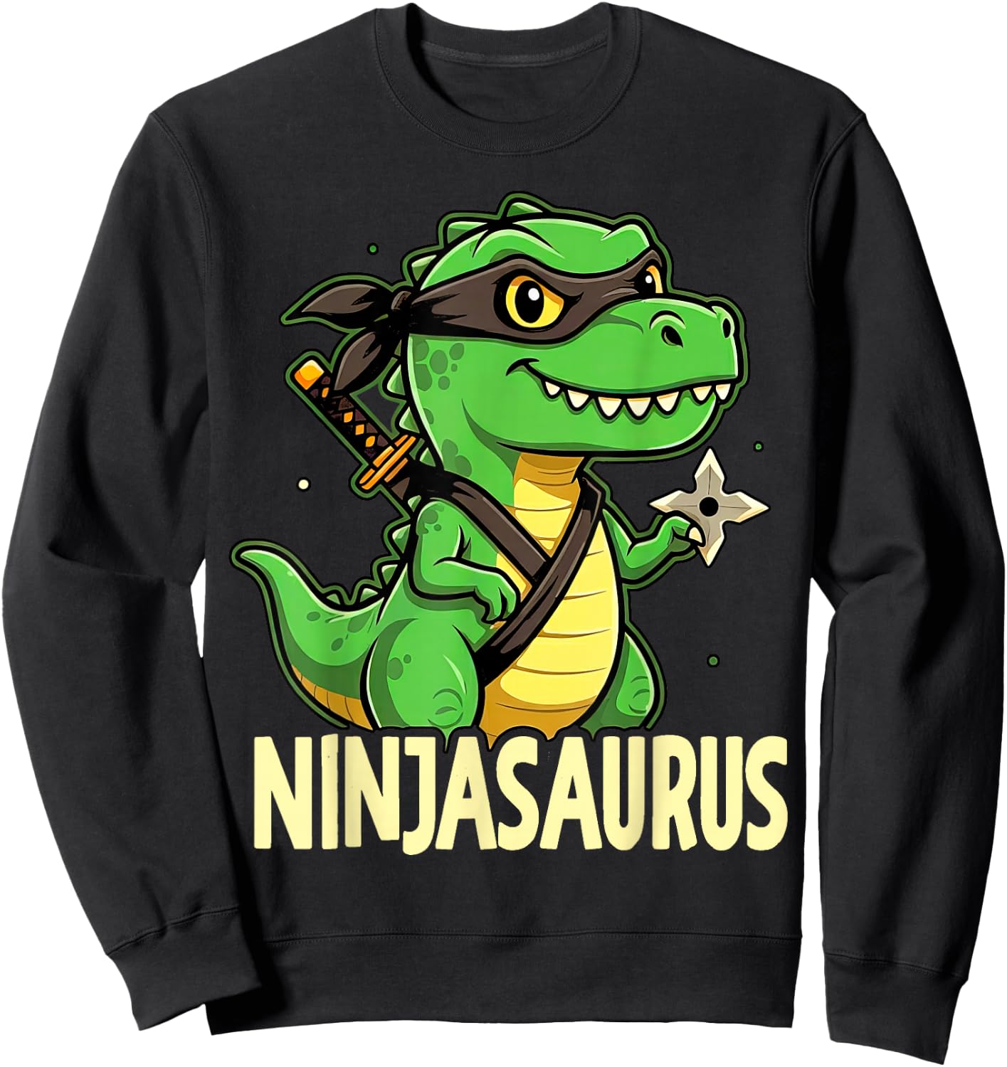 Funny Dinosaur Karate Ninja Martial Arts Funny Boys Kids Sweatshirt - Sweatshirt | Black