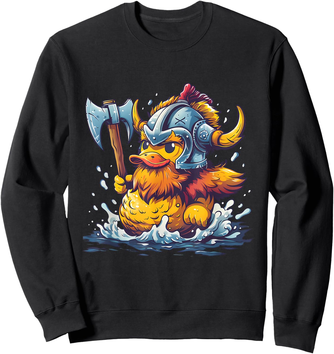 Rubber Duck Viking Helmet Rubber Duck Sweatshirt - Sweatshirt | Black