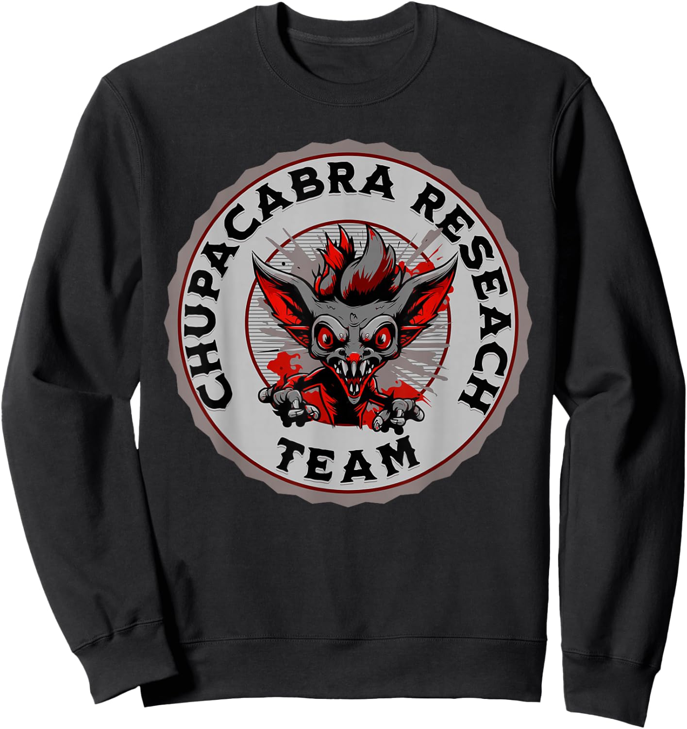 Chupacabra Research Team Hispanic Pride Mythical Cryptid Sweatshirt - Sweatshirt | Black