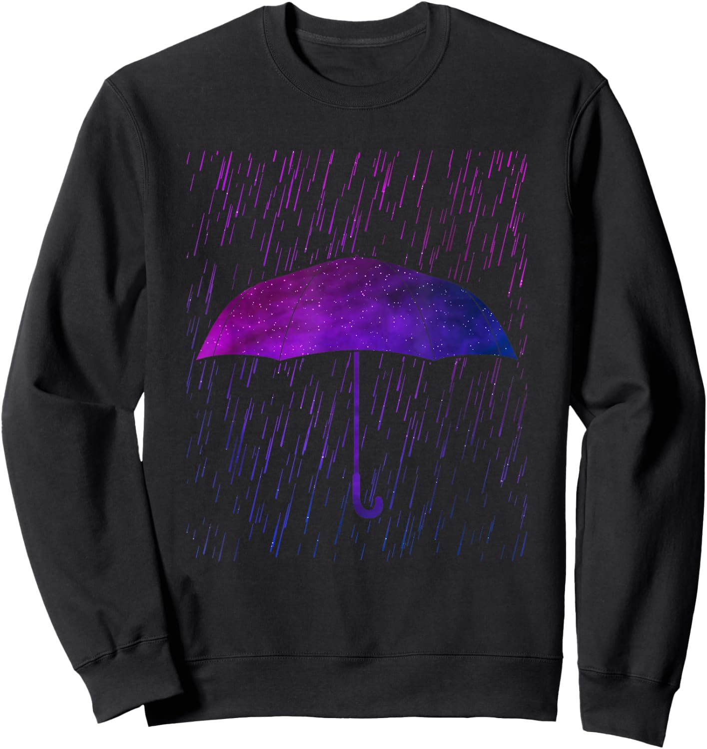 Umbrella Rain Purple Violet Favorite Color Sweatshirt - Sweatshirt | Black
