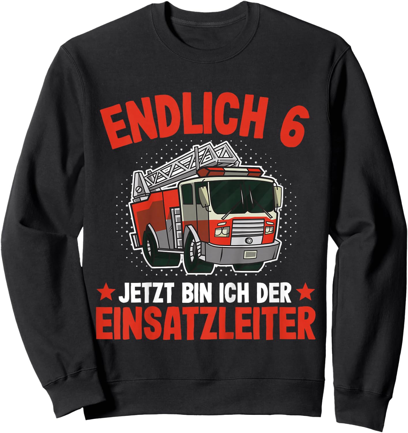Children's Fire Brigade 6th Birthday Boy 6 Years Fire Brigade , black Sweatshirt - Sweatshirt | Black
