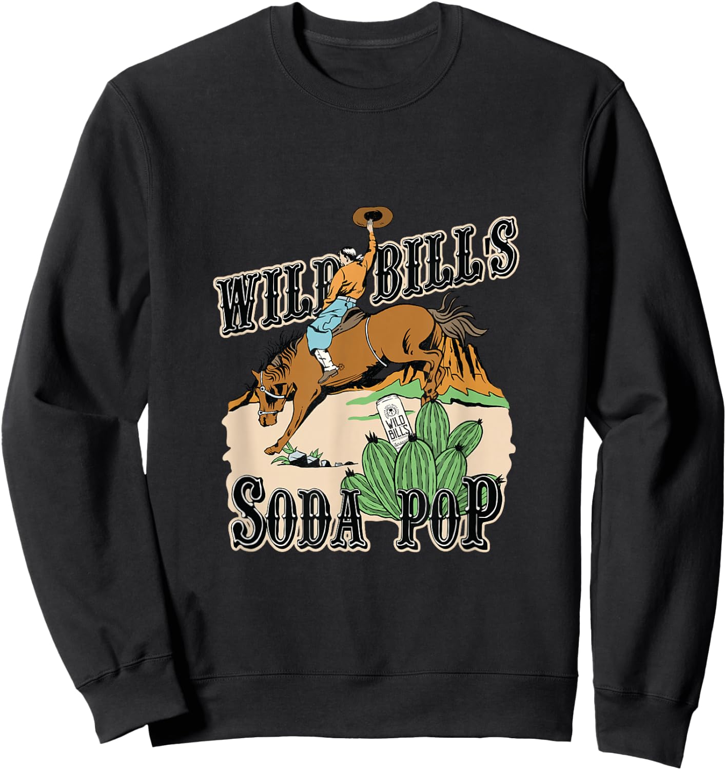 Buckin' Bronco Desert: Wild Bill's Classic Sarsaparilla Sweatshirt - Sweatshirt | Black