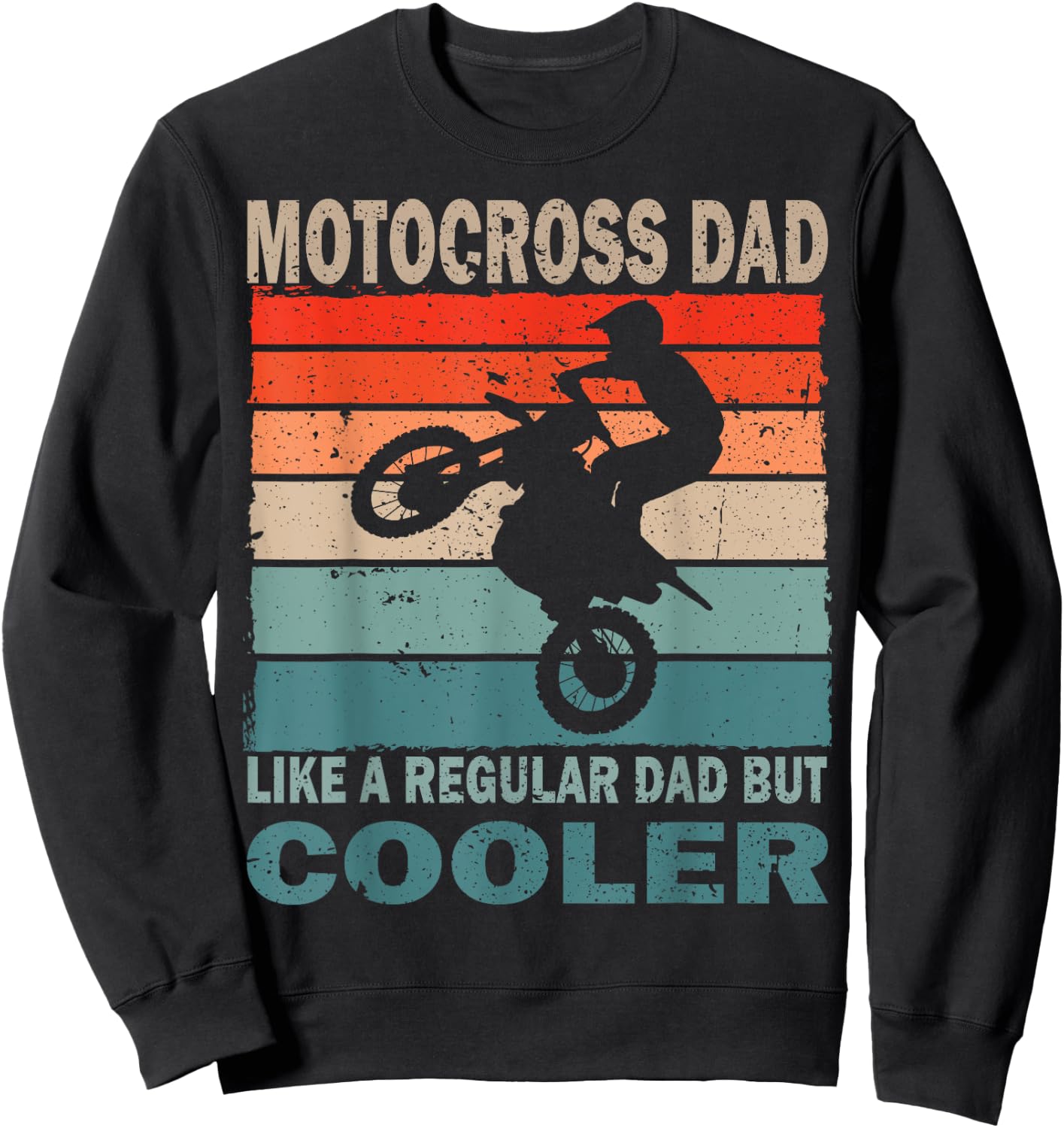 Retro vintage dirt bike dad motocross fan Father's Day Sweatshirt - Sweatshirt | Black