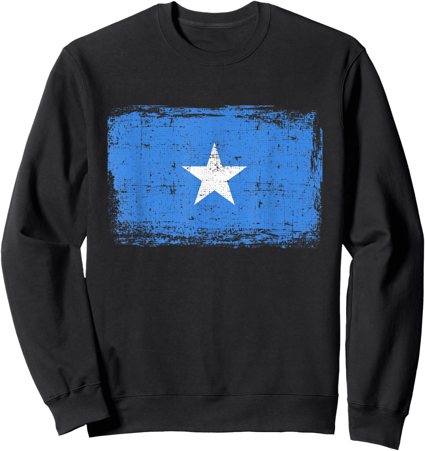 Somalia Flag T Shirt Distressed Vintage Sweatshirt - Sweatshirt | Black