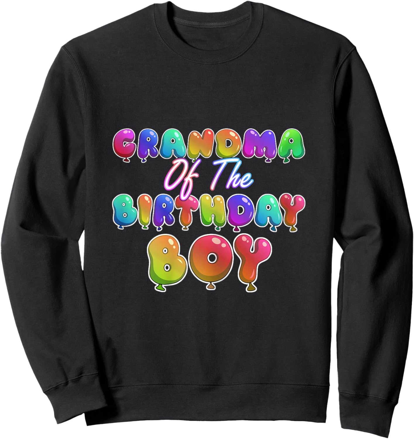 Grandma Of The Birthday Boy Balloon Boys Party Sweatshirt - Sweatshirt | Black
