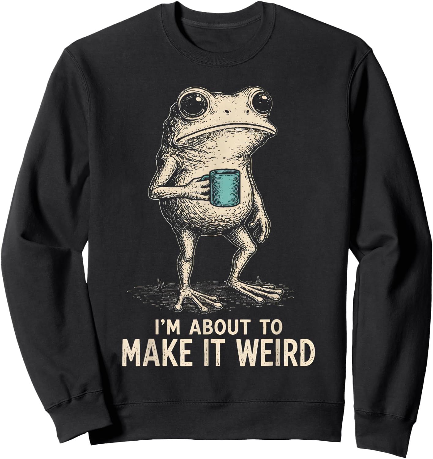 I'm About to Make It Weird Funny Frog Sweatshirt - Sweatshirt | Black