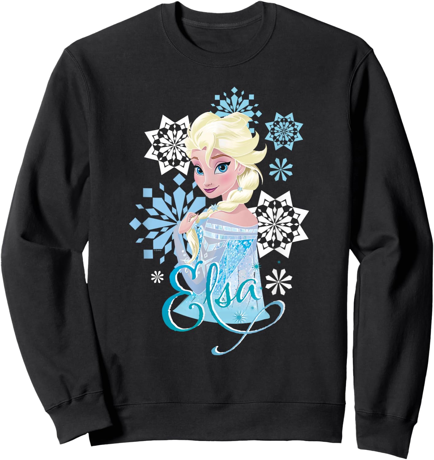Frozen Elsa Snowflakes Sweatshirt - Sweatshirt | Black