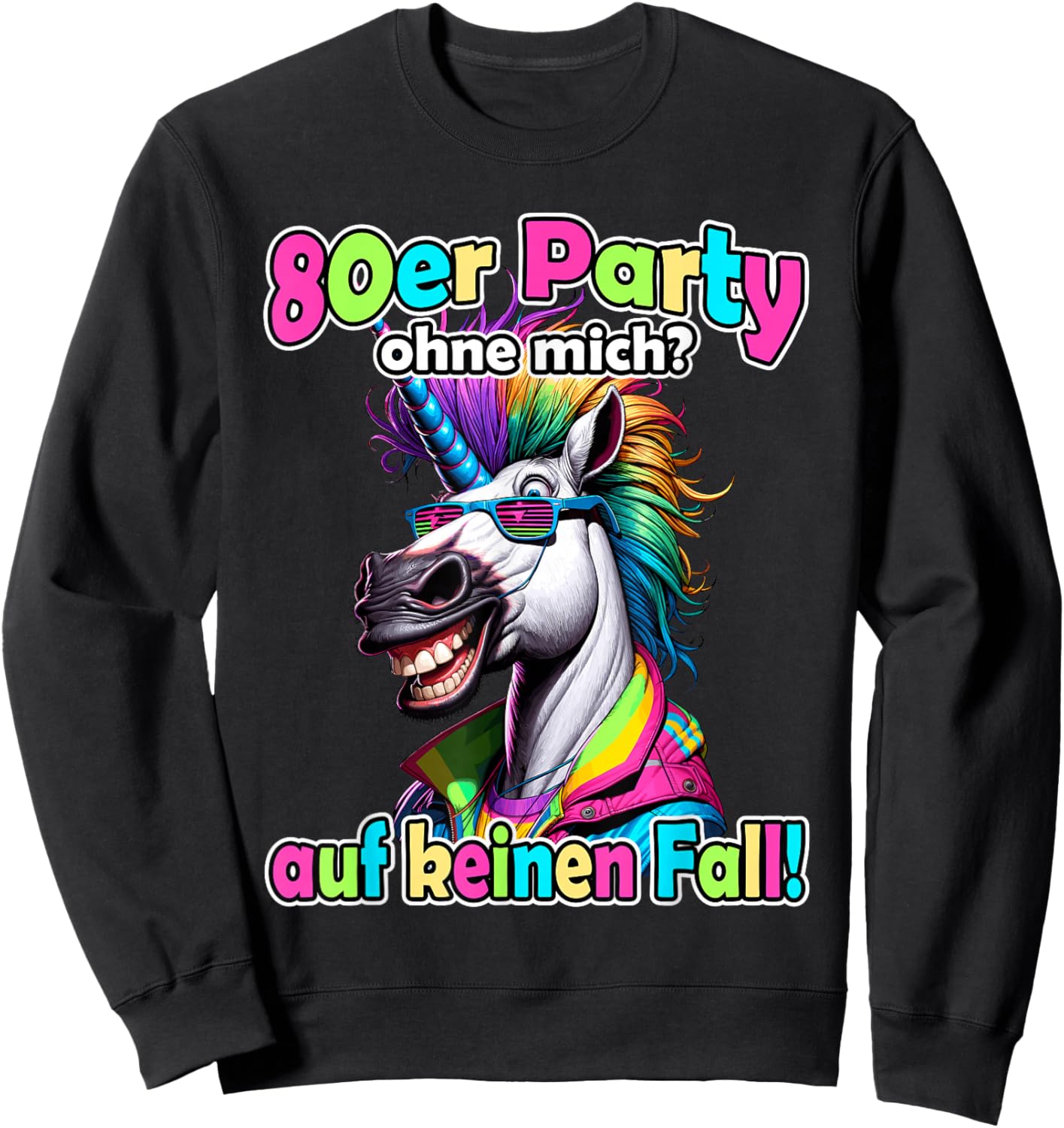 80er Jahre Outfit Herren Motto-Party 80er Jahre Outfit Damen Sweatshirt - Sweatshirt | Black