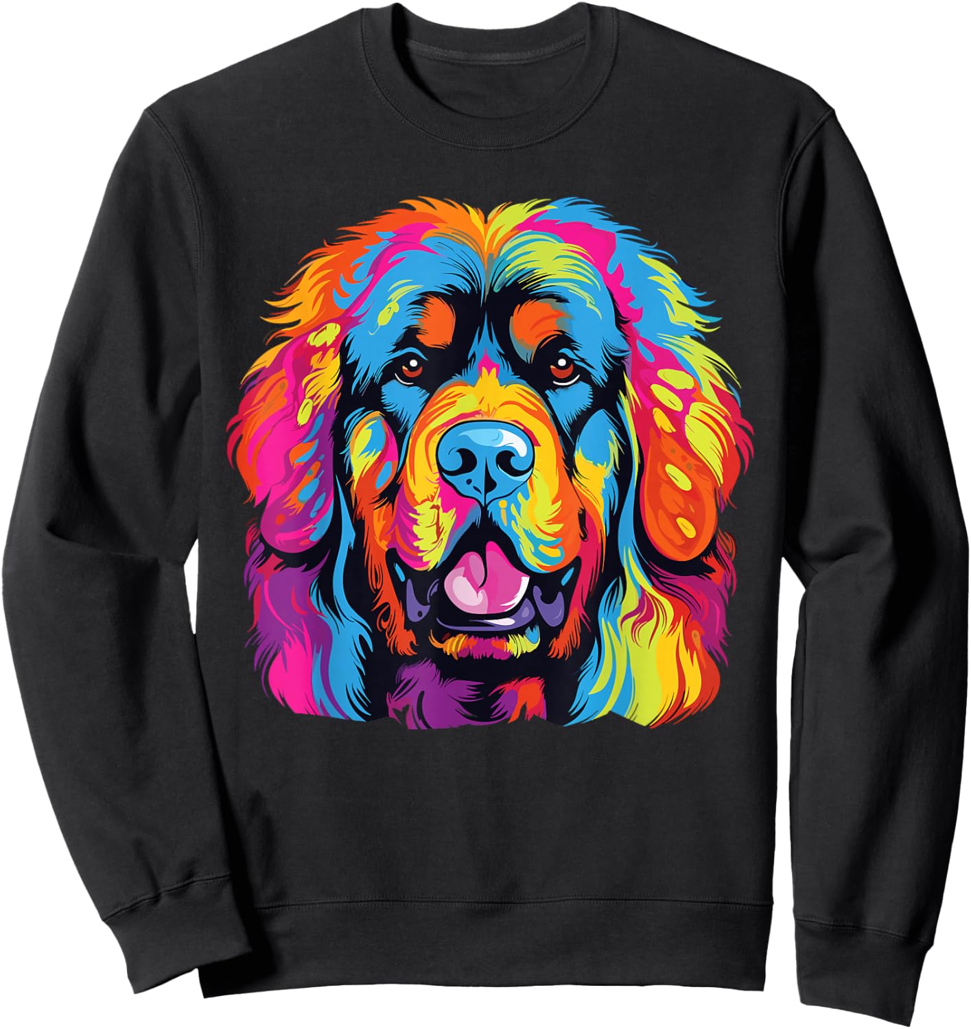Watercolour Colourful Tibetan Dog Sweatshirt - Sweatshirt | Black