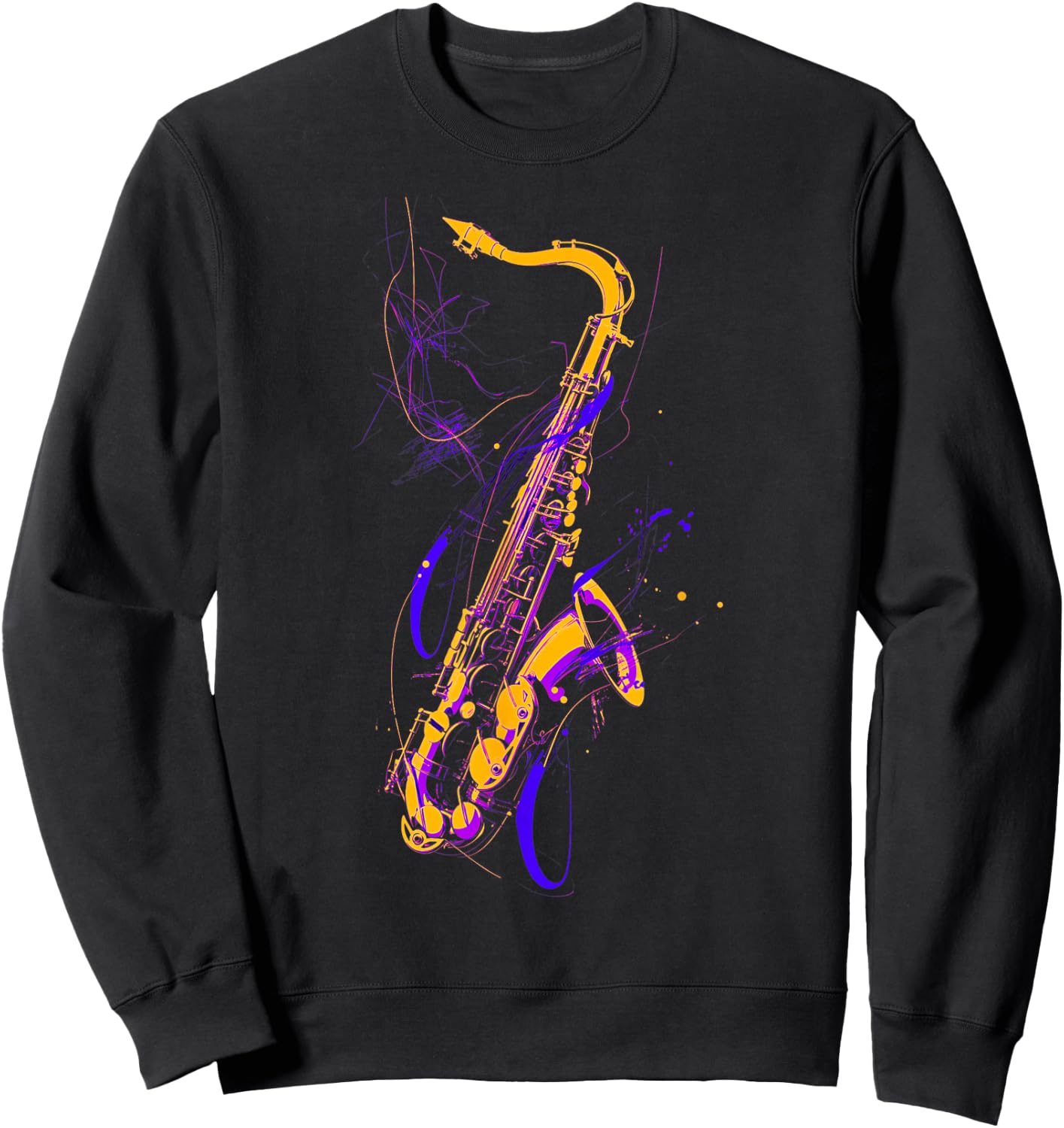 Saxophone , Black, S Sweatshirt - Sweatshirt | Black