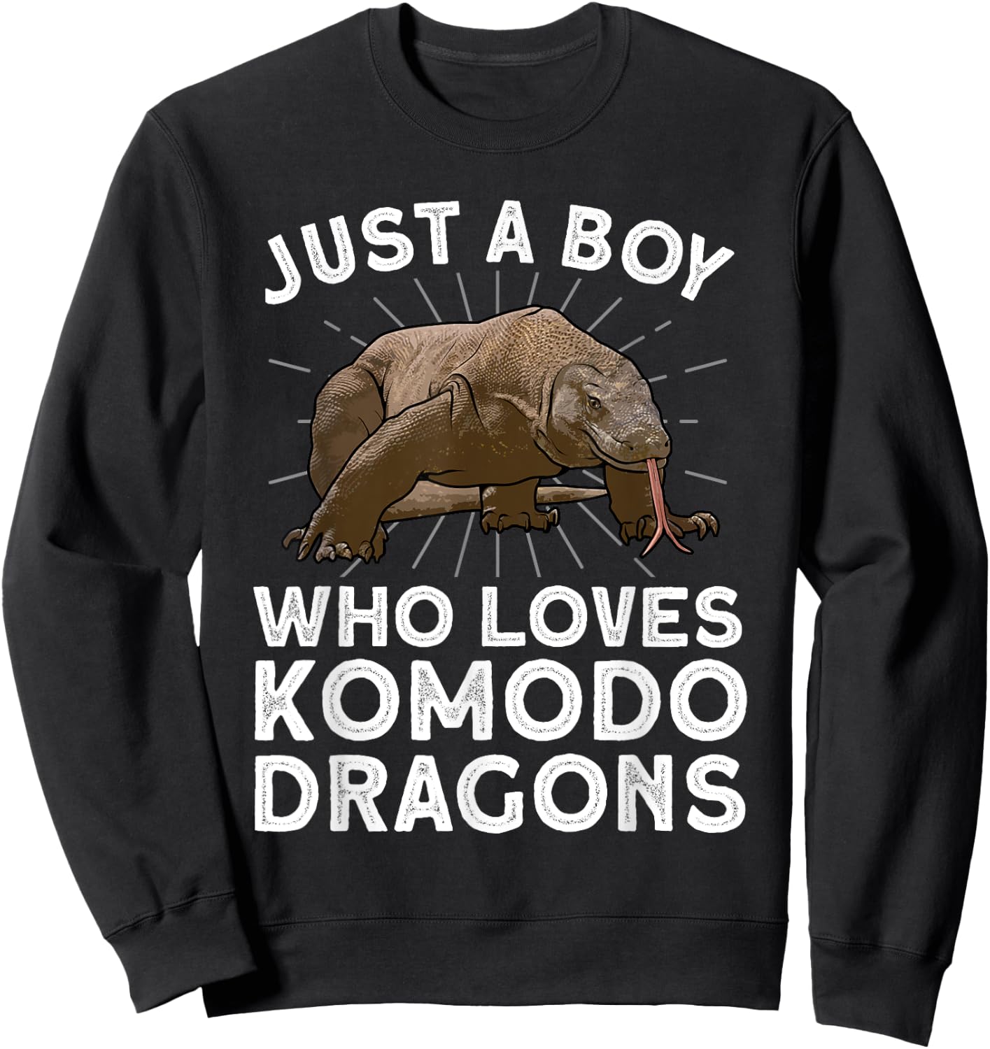Funny Komodo Dragon Design For Boys Men Dragon Lizard Lovers Sweatshirt - Sweatshirt | Black