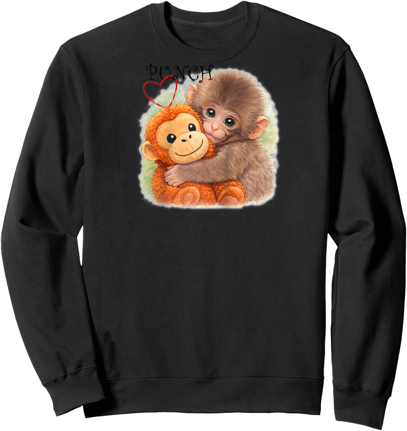 Punch Monkey Raglan Baseball Sweatshirt - Sweatshirt | Black