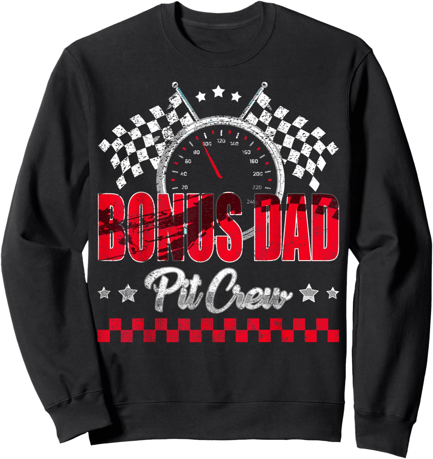 Race Car Birthday Party Racing Family Bonus Dad Pit Crew Sweatshirt - Sweatshirt | Black