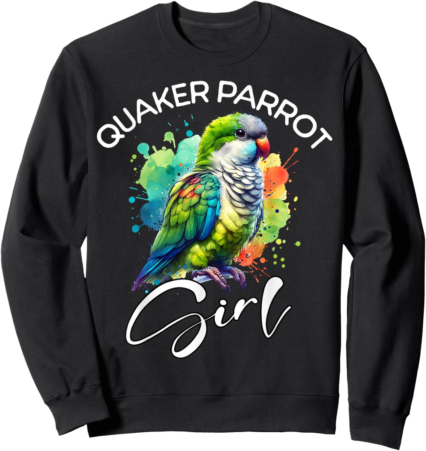 Quaker Parrot Girl Quaker Parrot Sweatshirt - Sweatshirt | Black