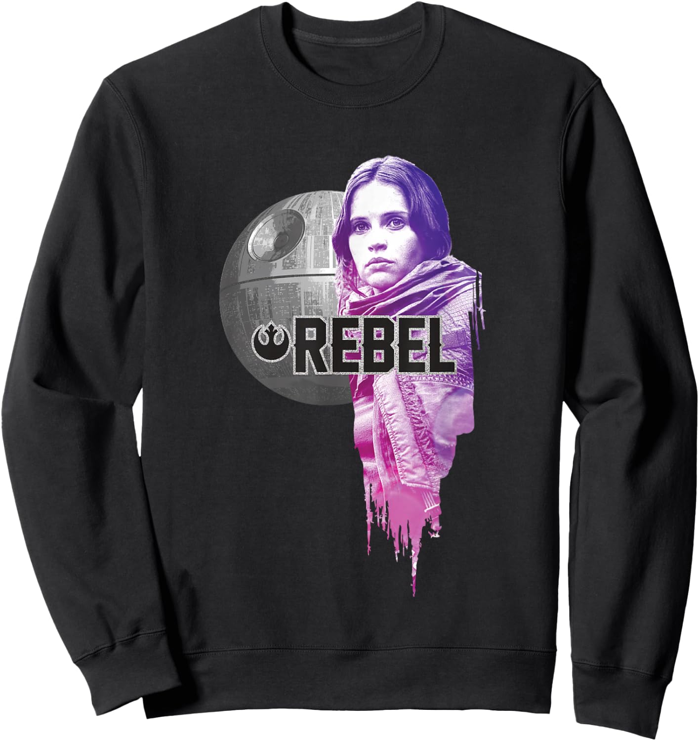 Star Wars Rogue One Iconic Jyn Erso Rebel Big Chest Portrait Sweatshirt - Sweatshirt | Black