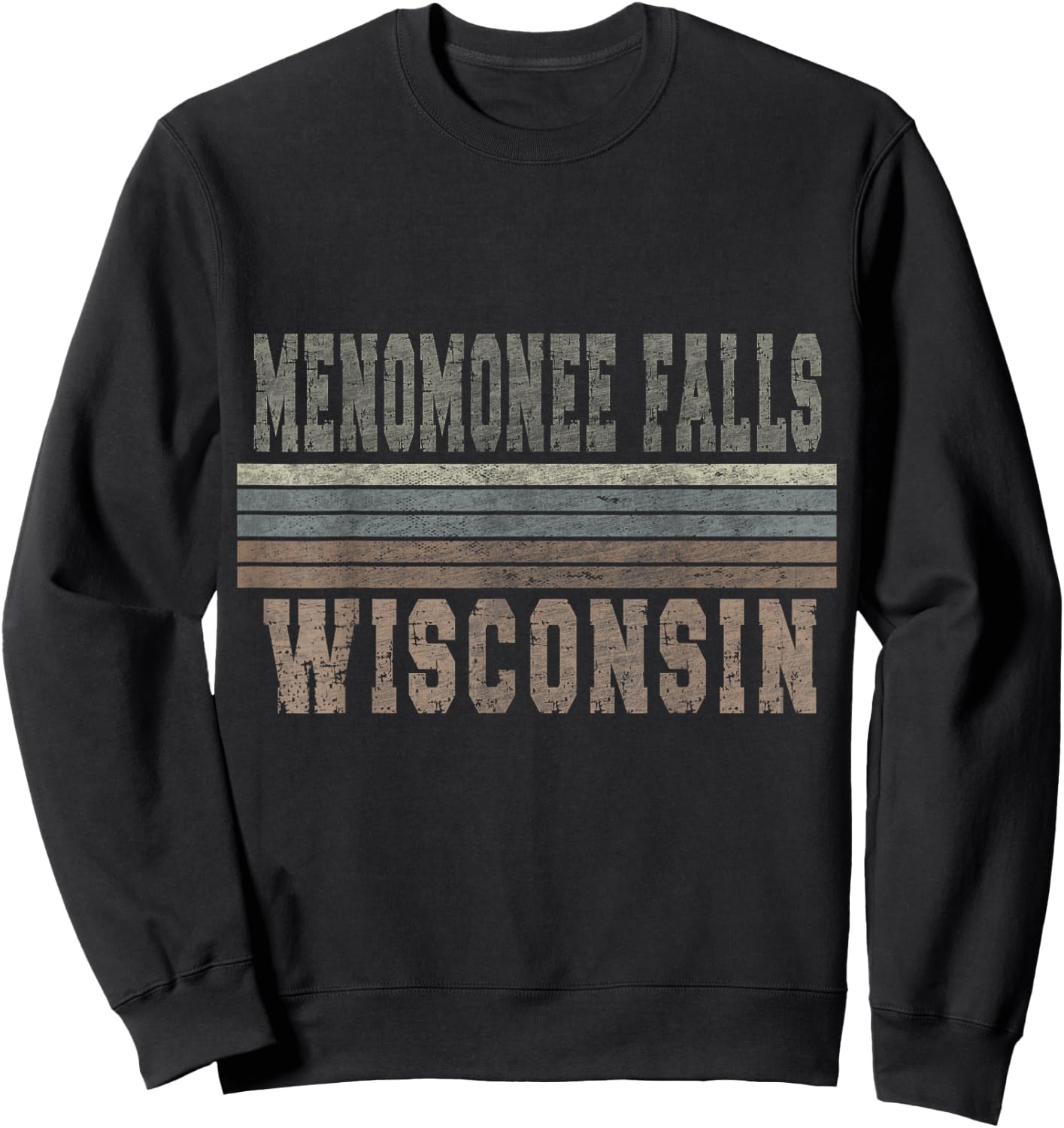 Retro Menomonee Falls Wisconsin Sweatshirt - Sweatshirt | Black