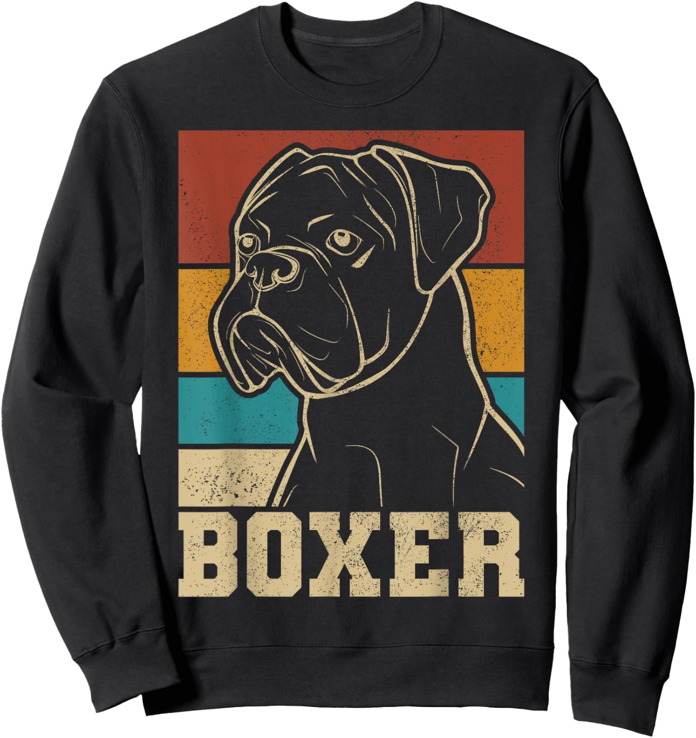 Dog Lover Dog Owner Retro Pet Animal Outfit Vintage Boxer Sweatshirt - Sweatshirt | Black