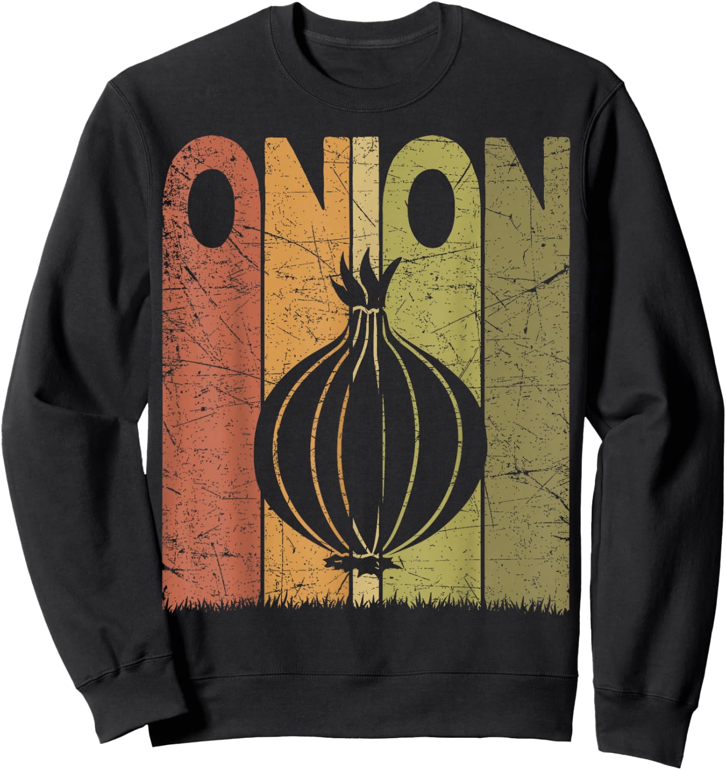 Onion Vintage Onion Farmer Retro Vegetables Farmer Sweatshirt - Sweatshirt | Black