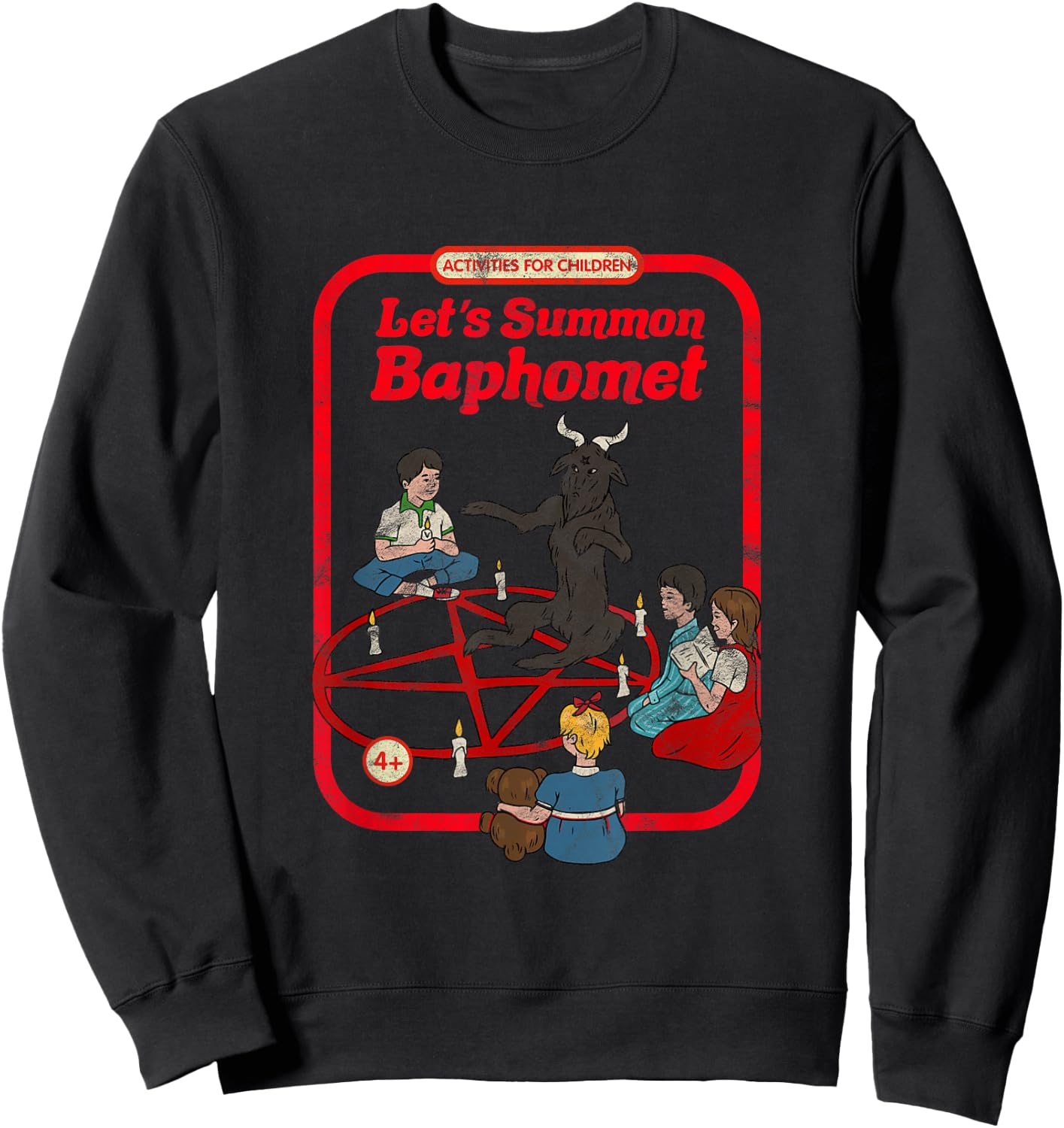 Let's Summon Baphomet Vintage Childgame Horror Goth Punk , black Sweatshirt - Sweatshirt | Black