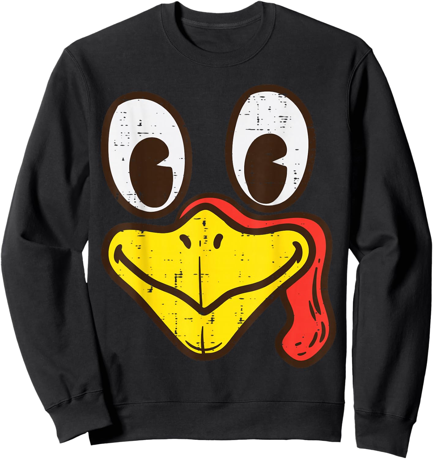 Silly Turkey Face Funny Thanksgiving Dinner Men Women Kids Sweatshirt - Sweatshirt | Black