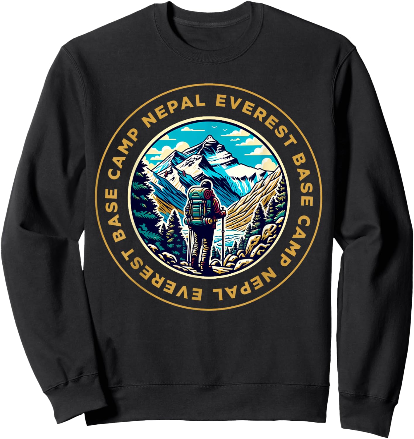 Everest Base Camp Nepal Mountain Everest View Hiking , Black, S Sweatshirt - Sweatshirt | Black