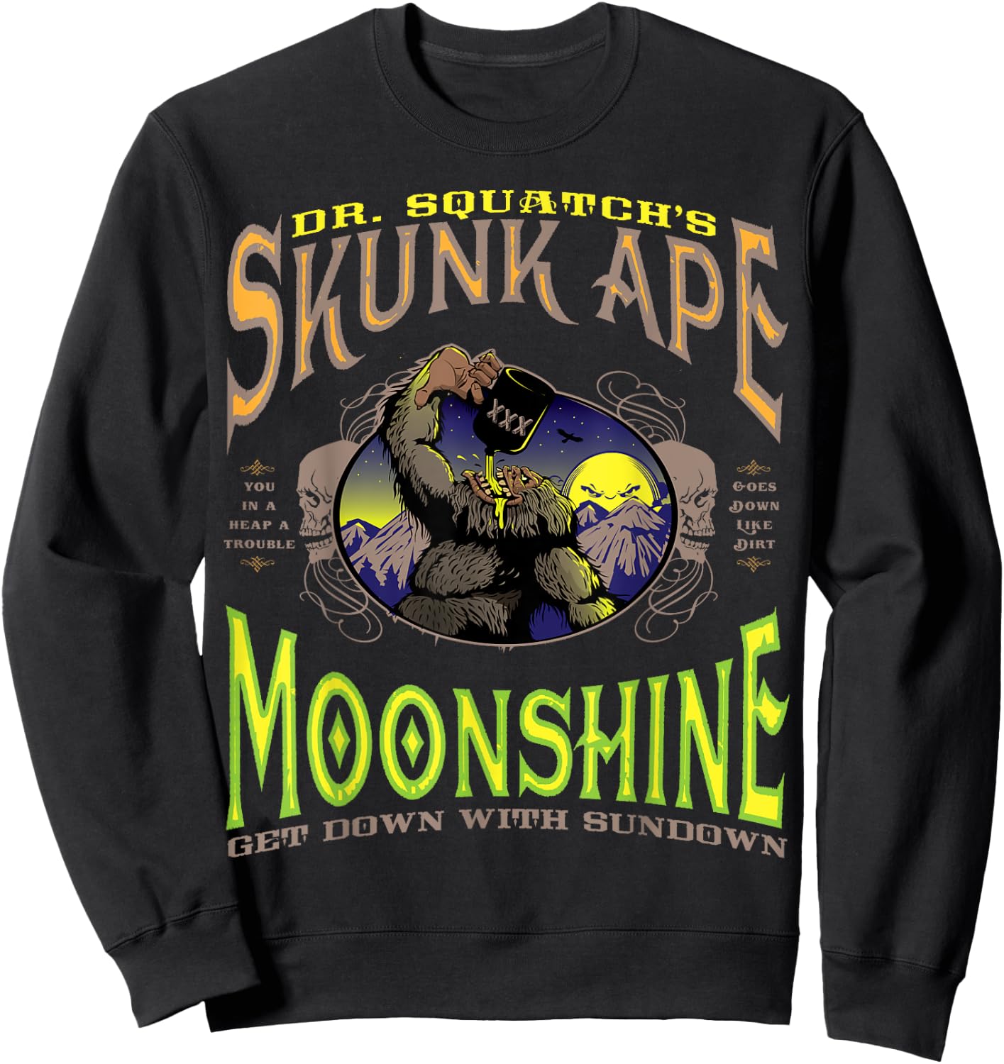 Dr. Squatchs Skunk Ape Moonshine , black Sweatshirt - Sweatshirt | Black