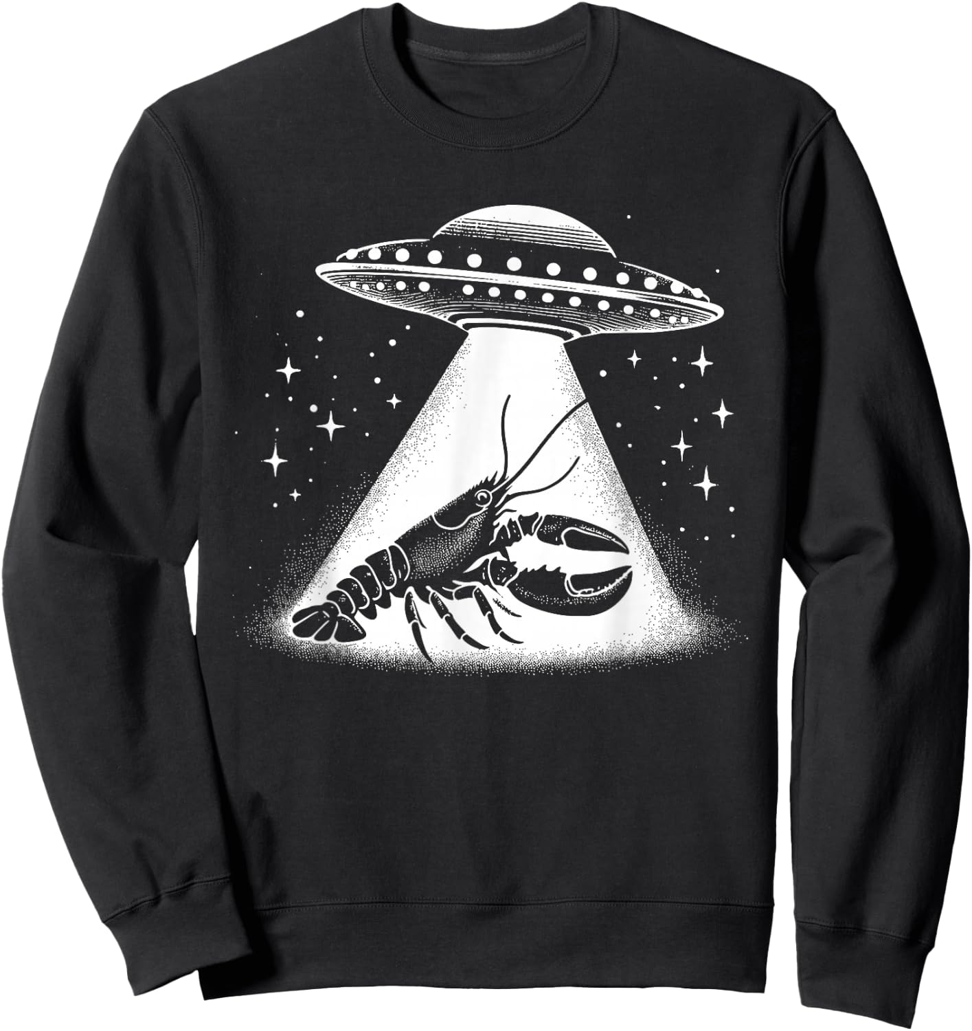 Lobster Dad Mom Lover - Funny Alien UFO Sweatshirt - Sweatshirt | Black