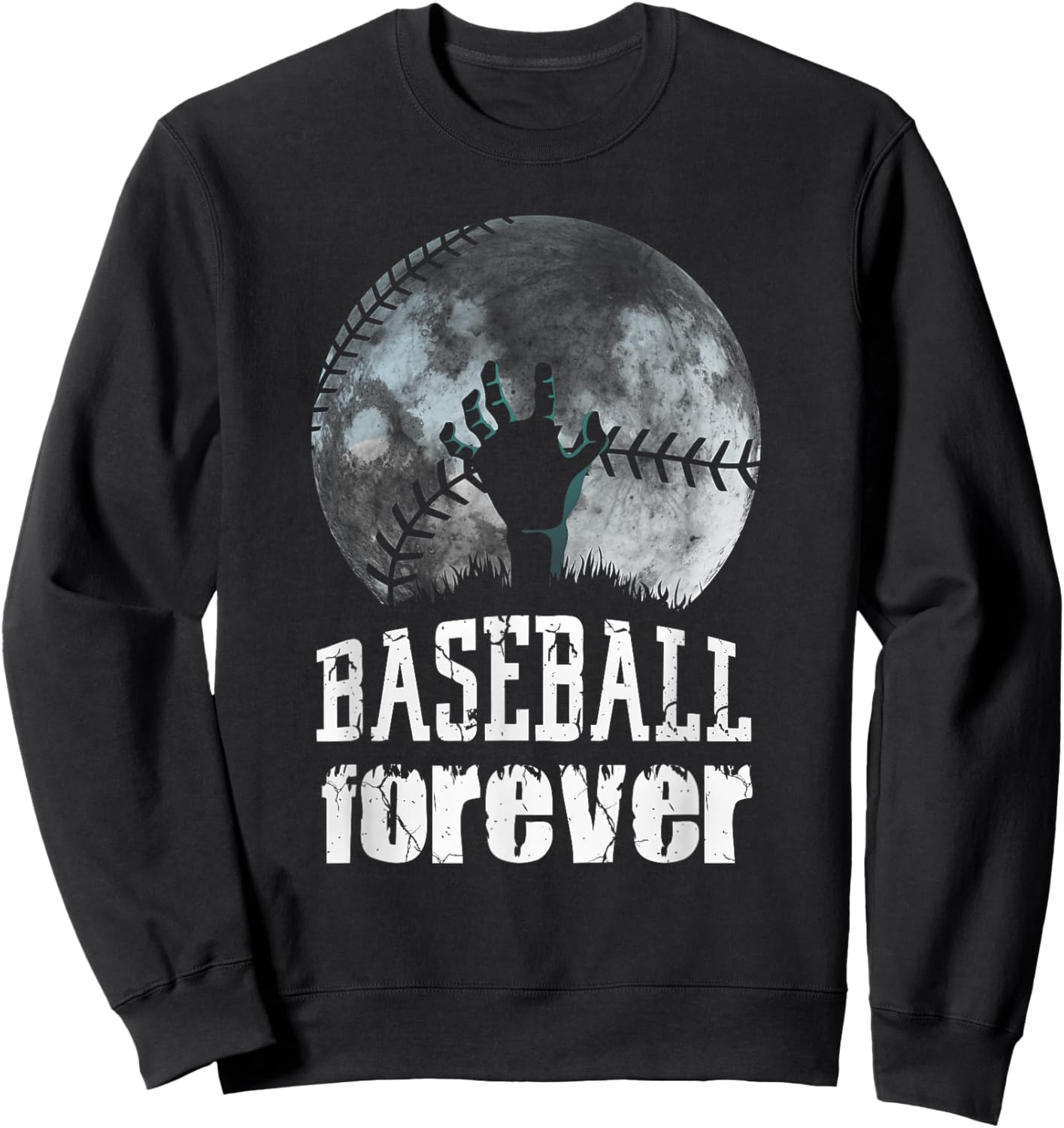 Baseball Forever! Zombie Baseball Player Sweatshirt - Sweatshirt | Black