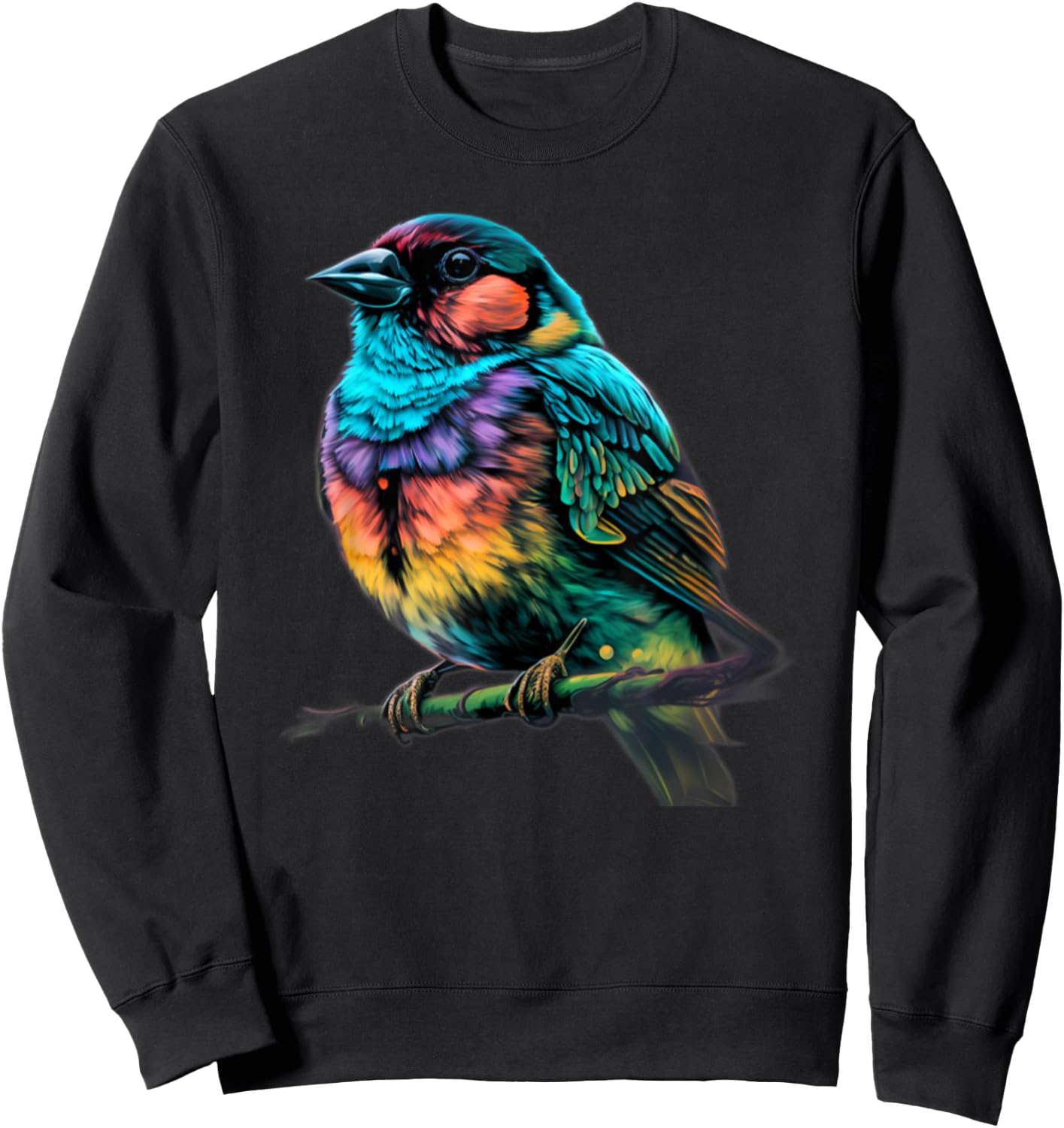 Cute Garden Hummingbird Gifts Colorful Finch Sweatshirt - Sweatshirt | Black