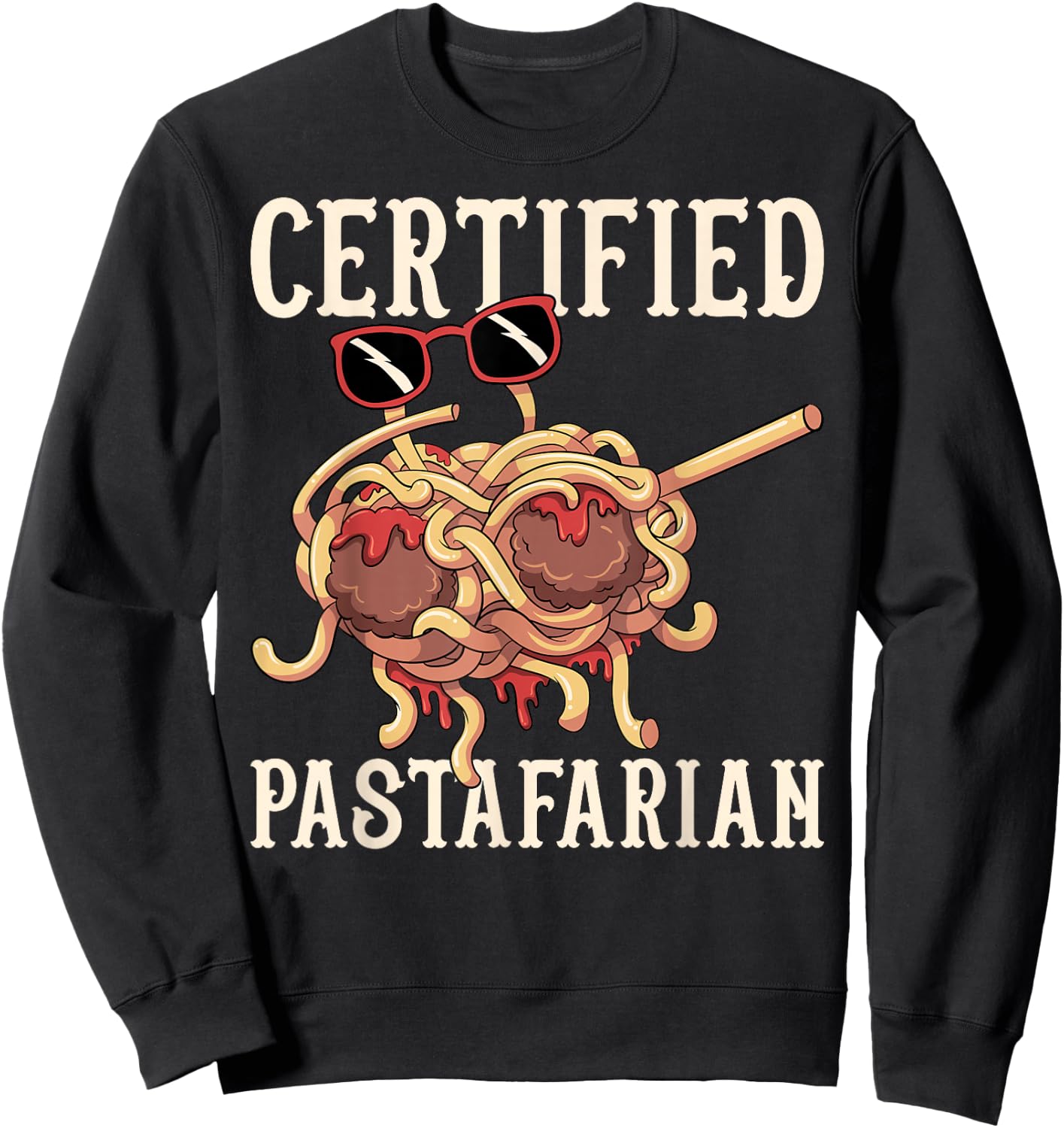 Dabbing Flying Spaghetti Monster zertifizierter Pastafari Sweatshirt - Sweatshirt | Black