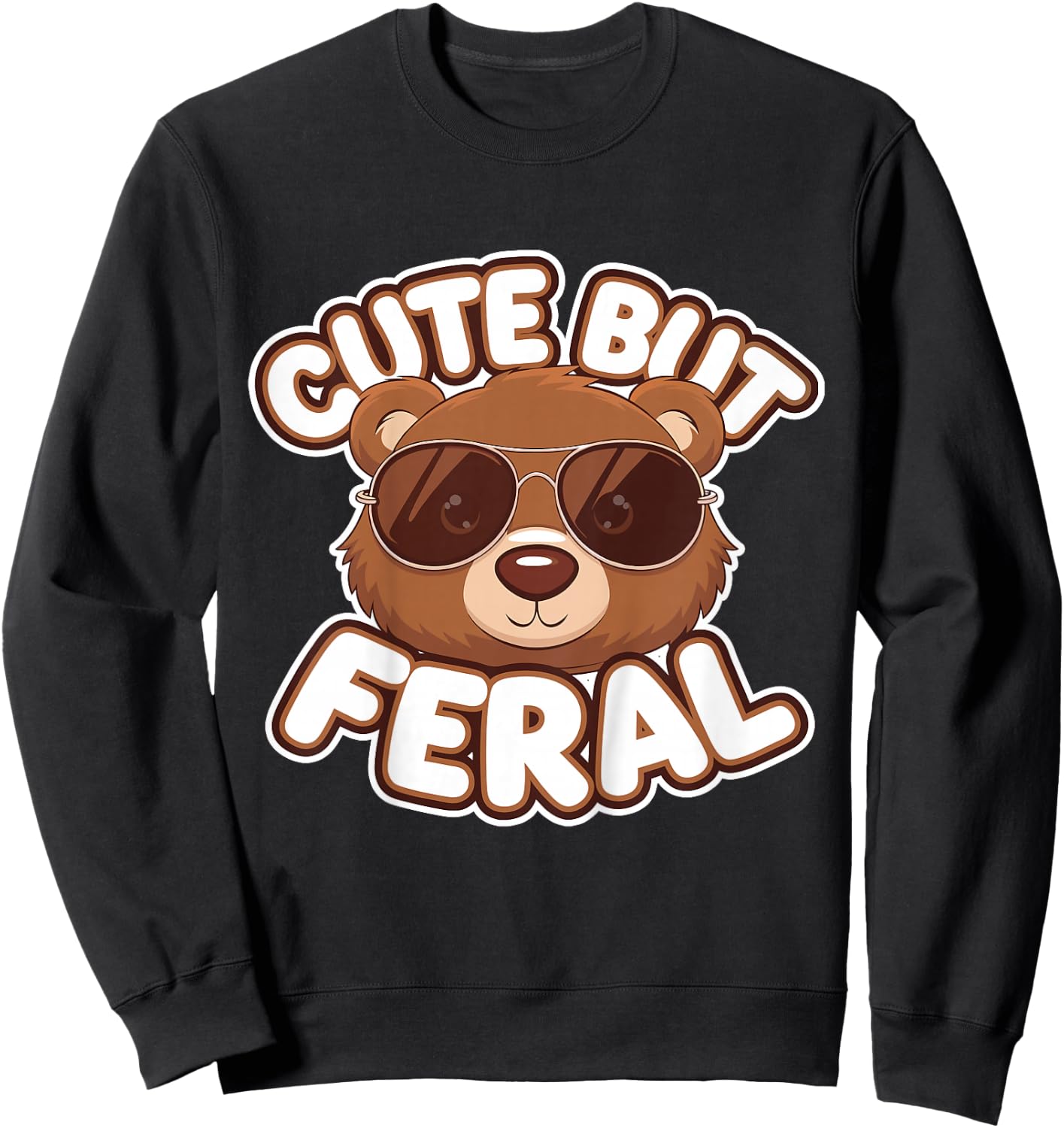 Cute Brown Bear Kids Sweatshirt - Sweatshirt | Black