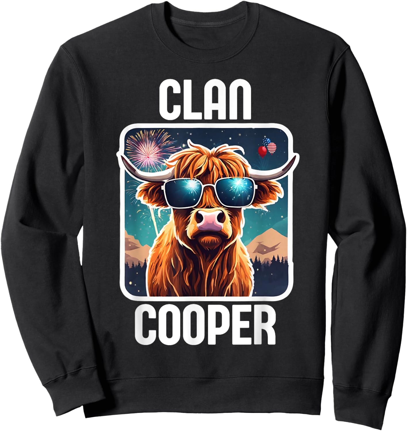 Cooper Clan 4th July Scottish Family Name USA Party Sweatshirt - Sweatshirt | Black