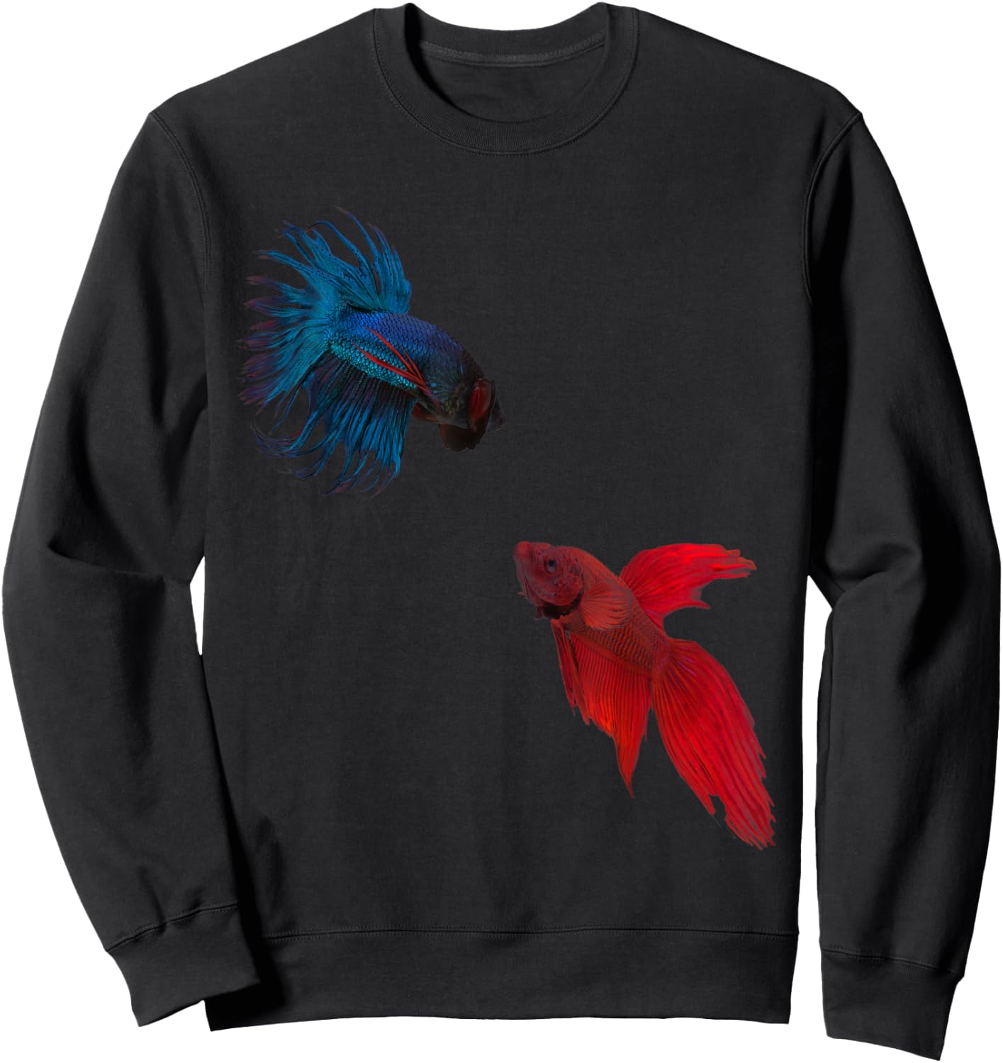 Red VS. Blue Betta Fish, Siamese Fighter Fish Gift Sweatshirt - Sweatshirt | Black
