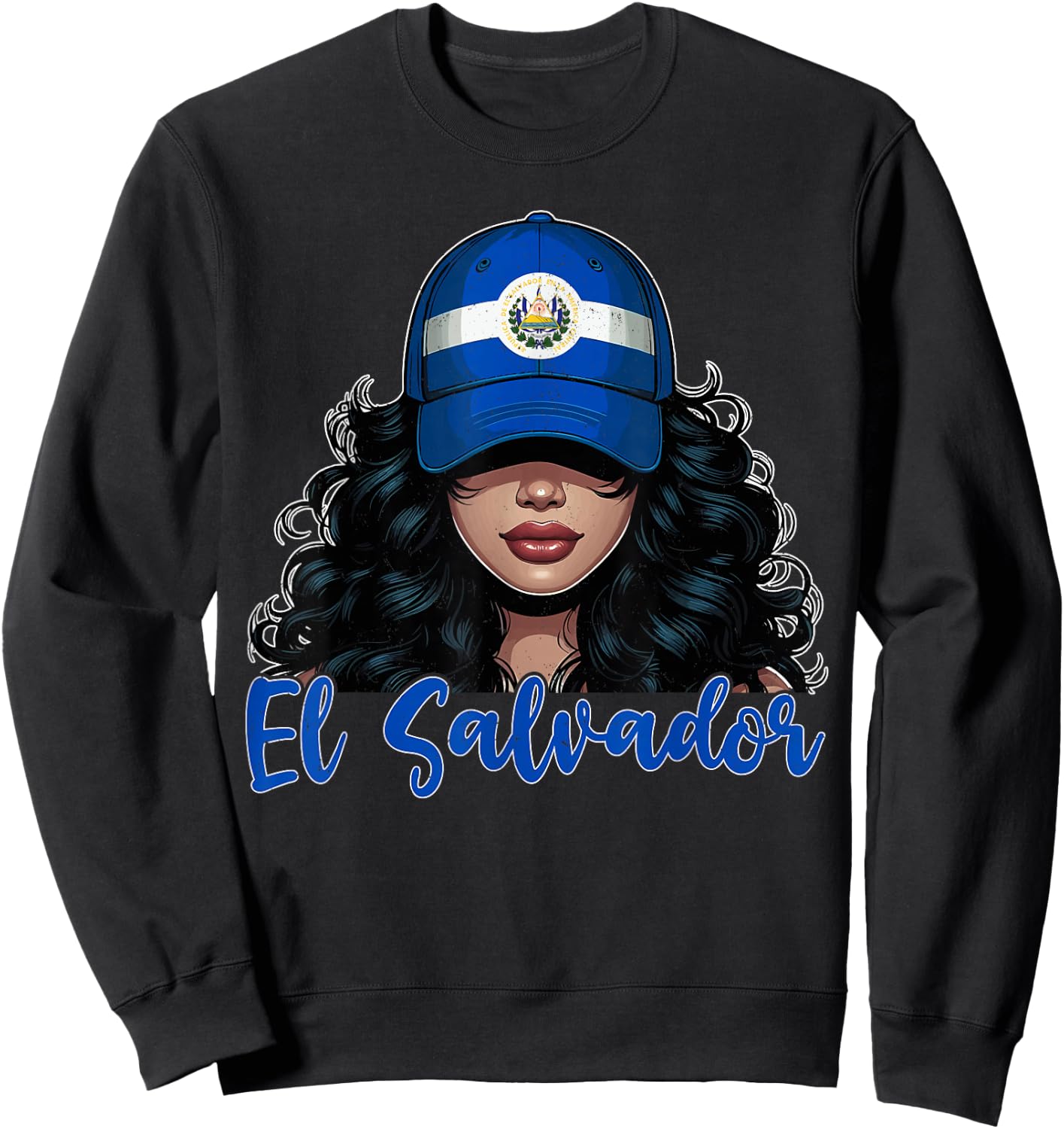 Salvadoran Girl El Salvador Flag Proud Salvadorena Women Sweatshirt - Sweatshirt | Black