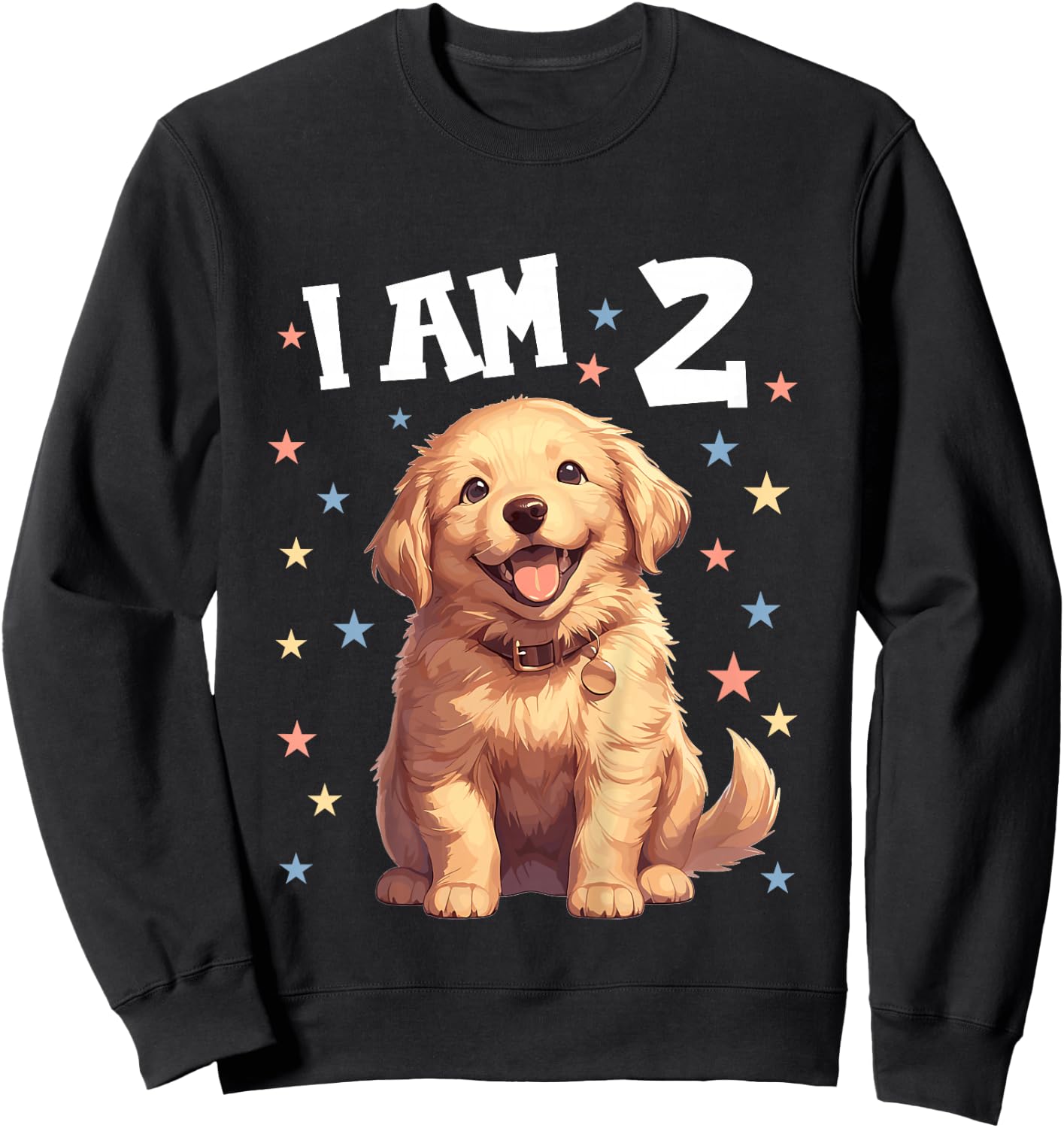 Kids 2 Years old 2th birthday Golden Retrievers Golden Retriever Sweatshirt - Sweatshirt | Black