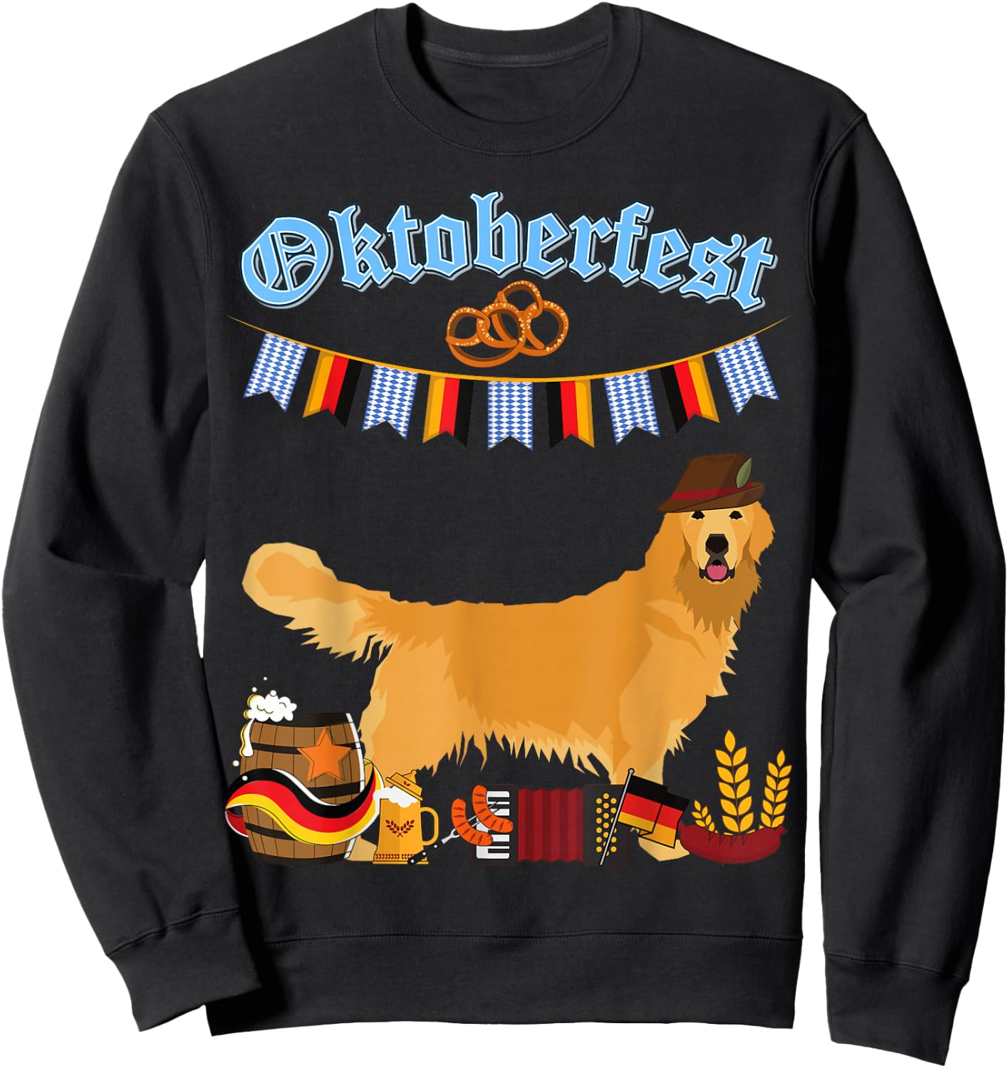 Golden Retriever Oktoberfest Sweatshirt - Sweatshirt | Black