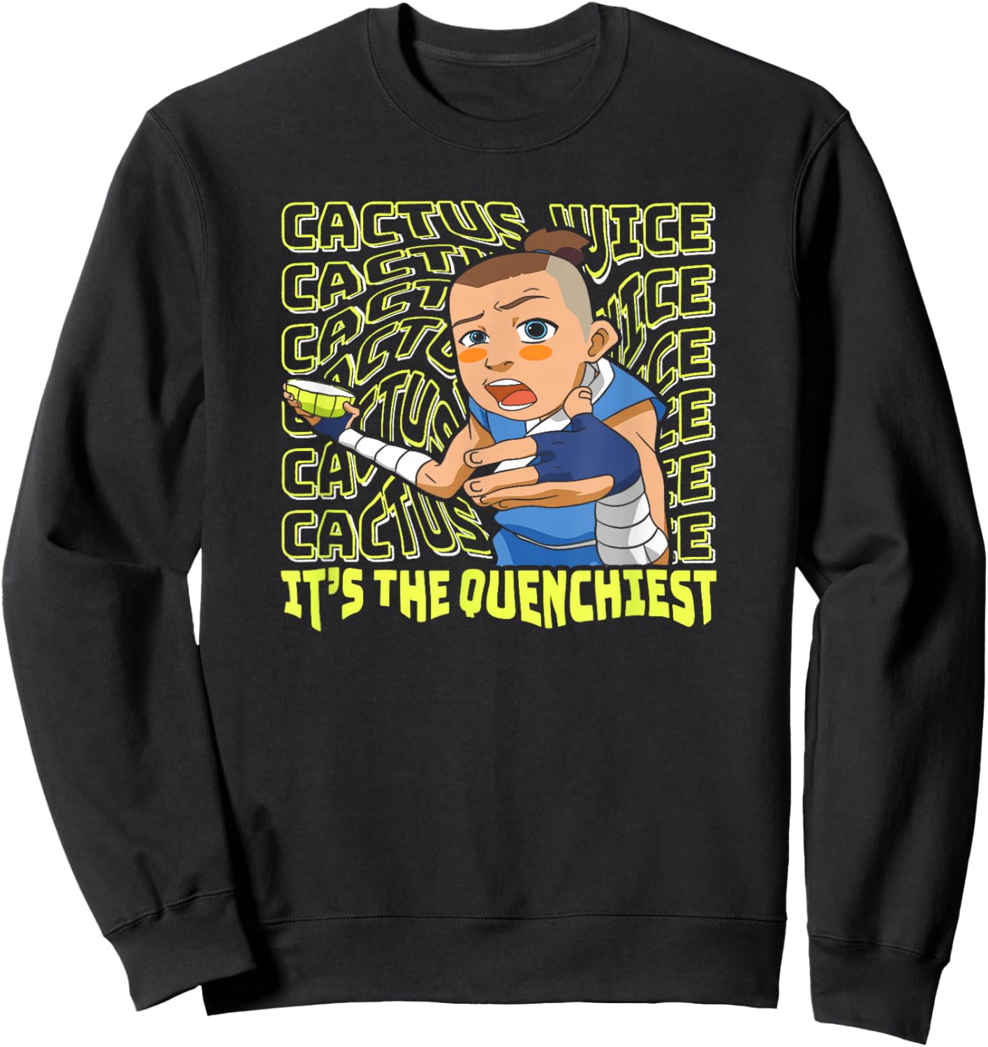 Avatar: The Last Airbender Sokka Cactus Juice Word Stack Sweatshirt - Sweatshirt | Black