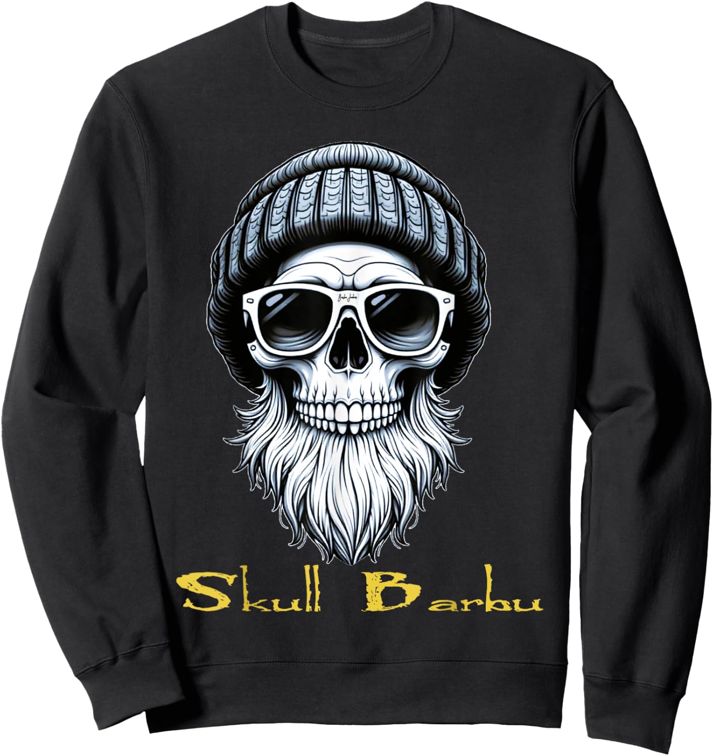 Skull Bearded Skull Beard Gift , Black, S Sweatshirt - Sweatshirt | Black