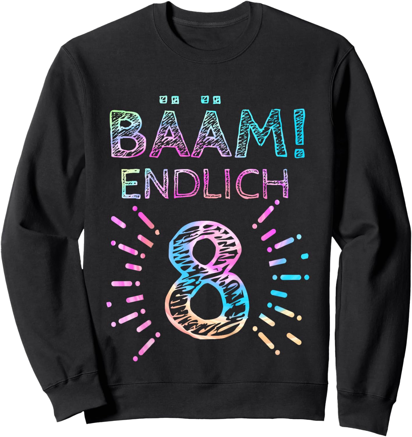 Children's Trees Finally 8 Years 8th Birthday Eight Girls , black Sweatshirt - Sweatshirt | Black