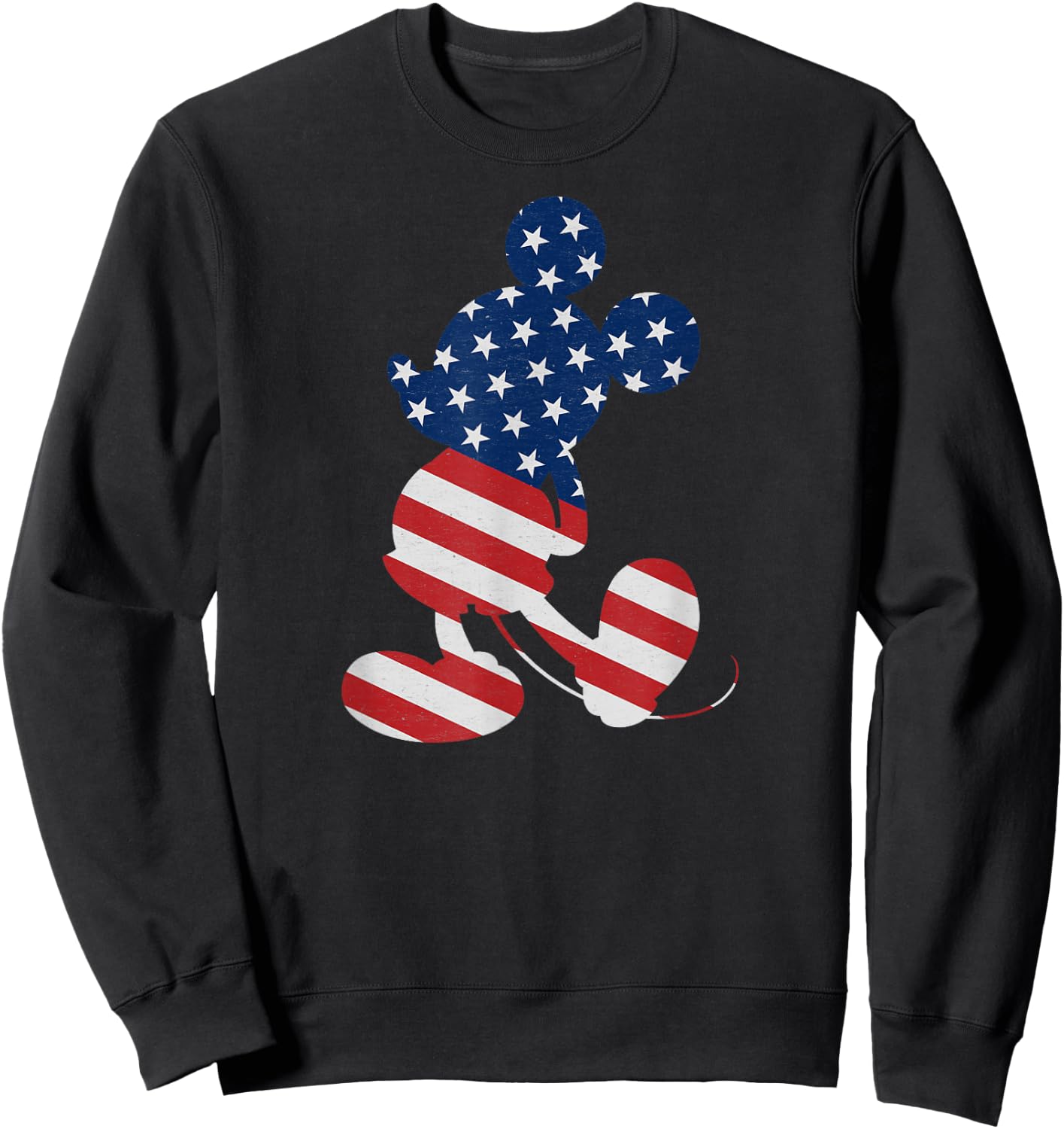Disney Mickey Mouse American Flag USA T Shirt Sweatshirt - Sweatshirt | Black