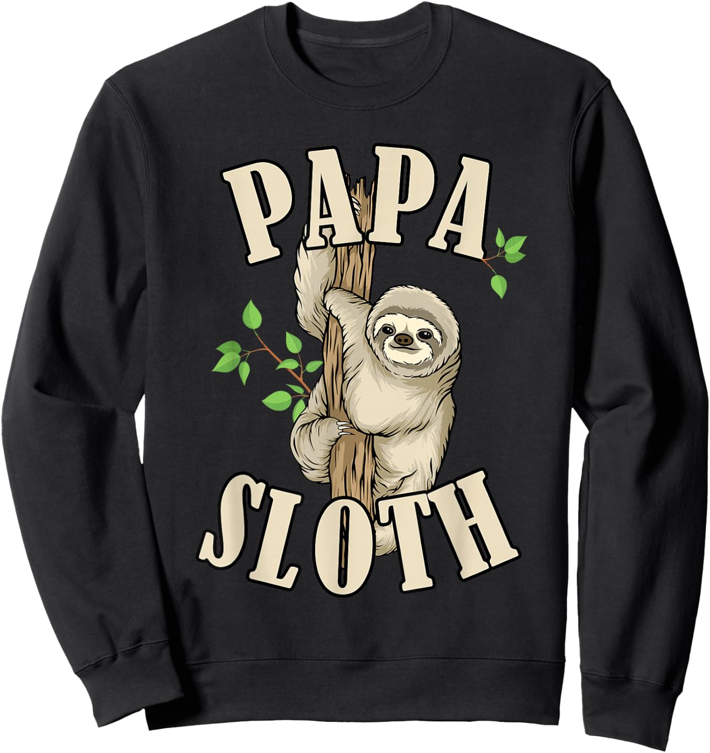 Papa Sloth Animal Lover Grandpa Sloth Papa Sweatshirt - Sweatshirt | Black