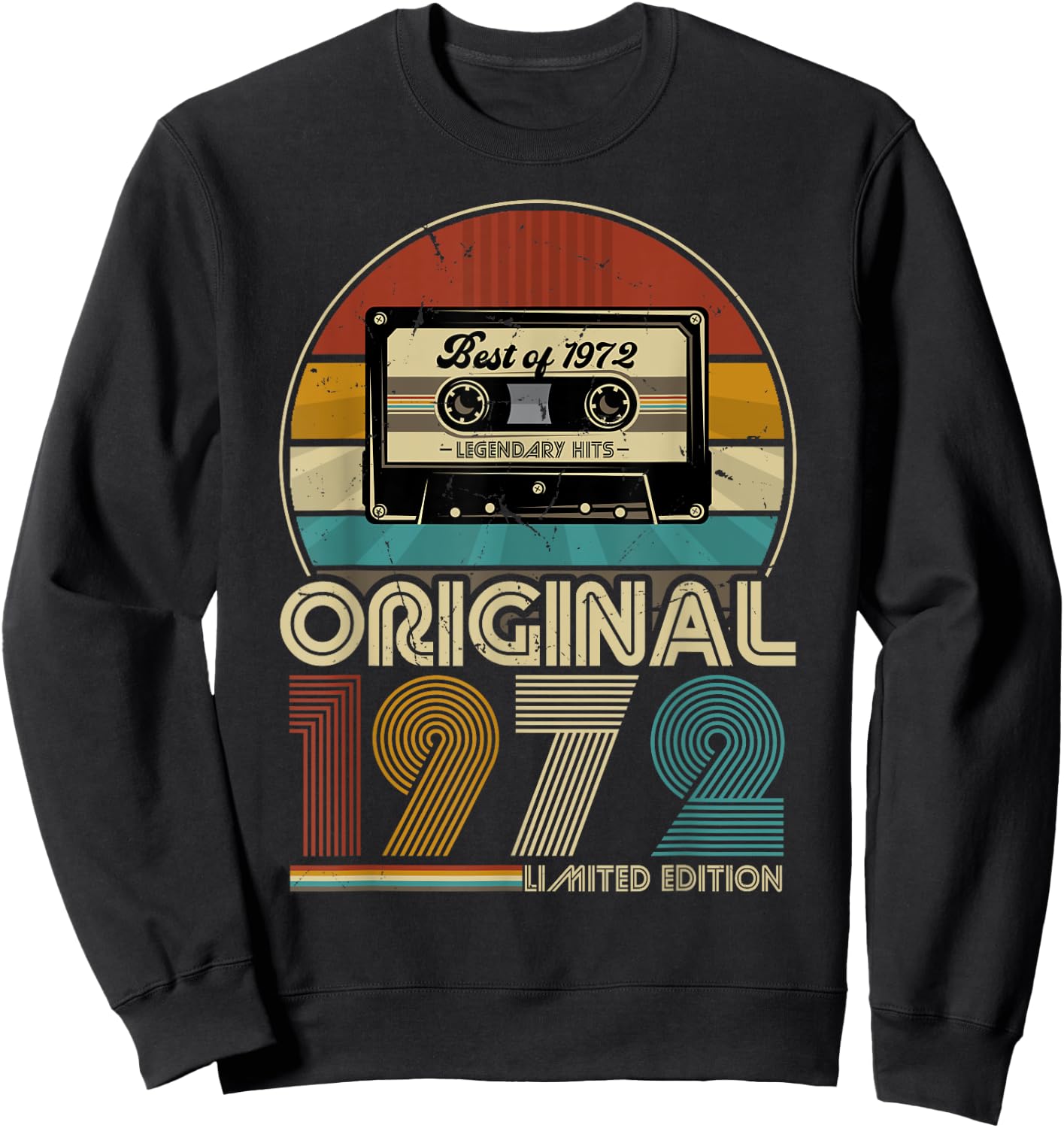 1972 Vintage 50. Geburtstag Retro Vintage Männer Frauen Sweatshirt - Sweatshirt | Black