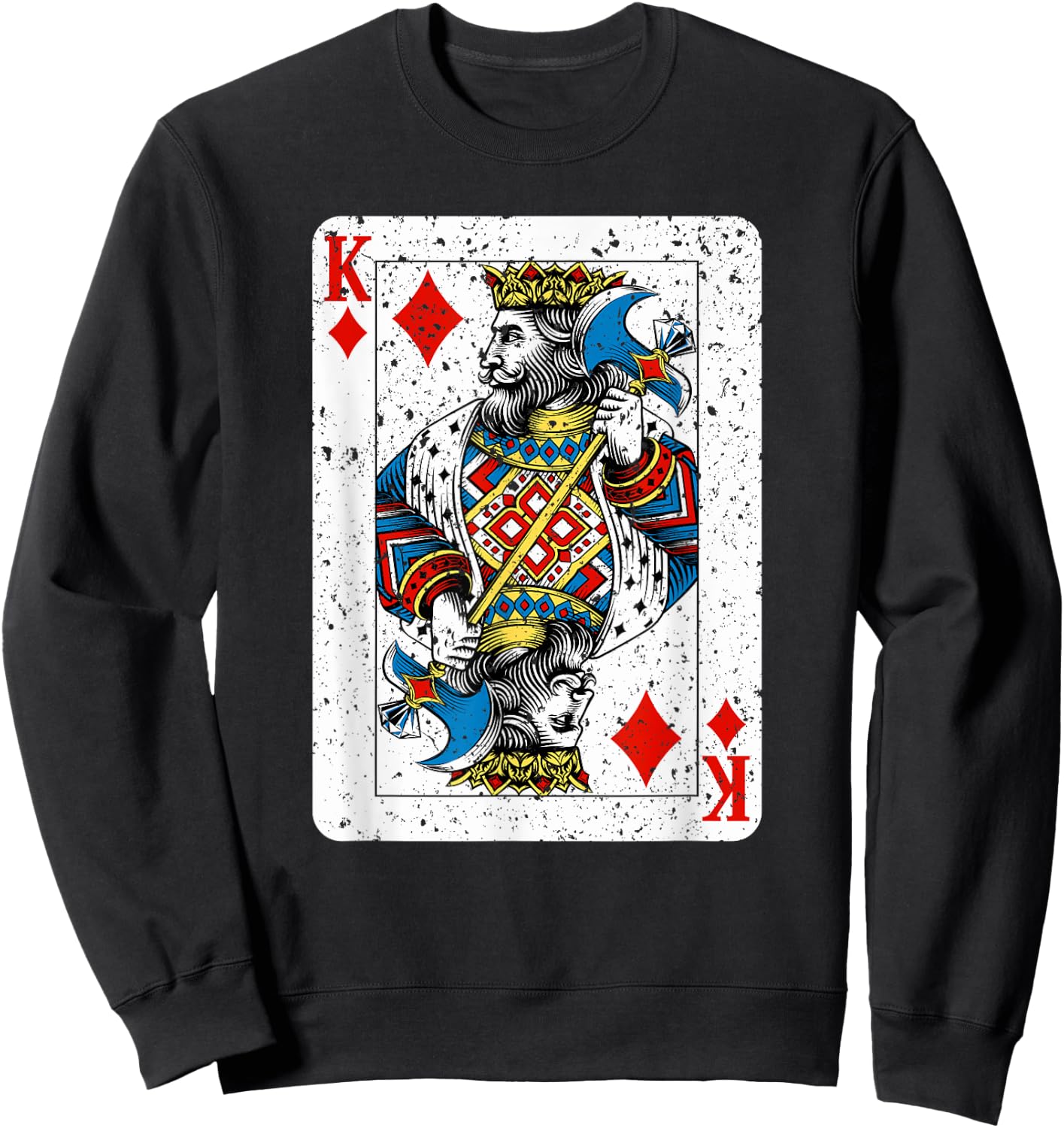 King of Diamonds Deck of Playing Cards Vintage Retro Style Sweatshirt - Sweatshirt | Black