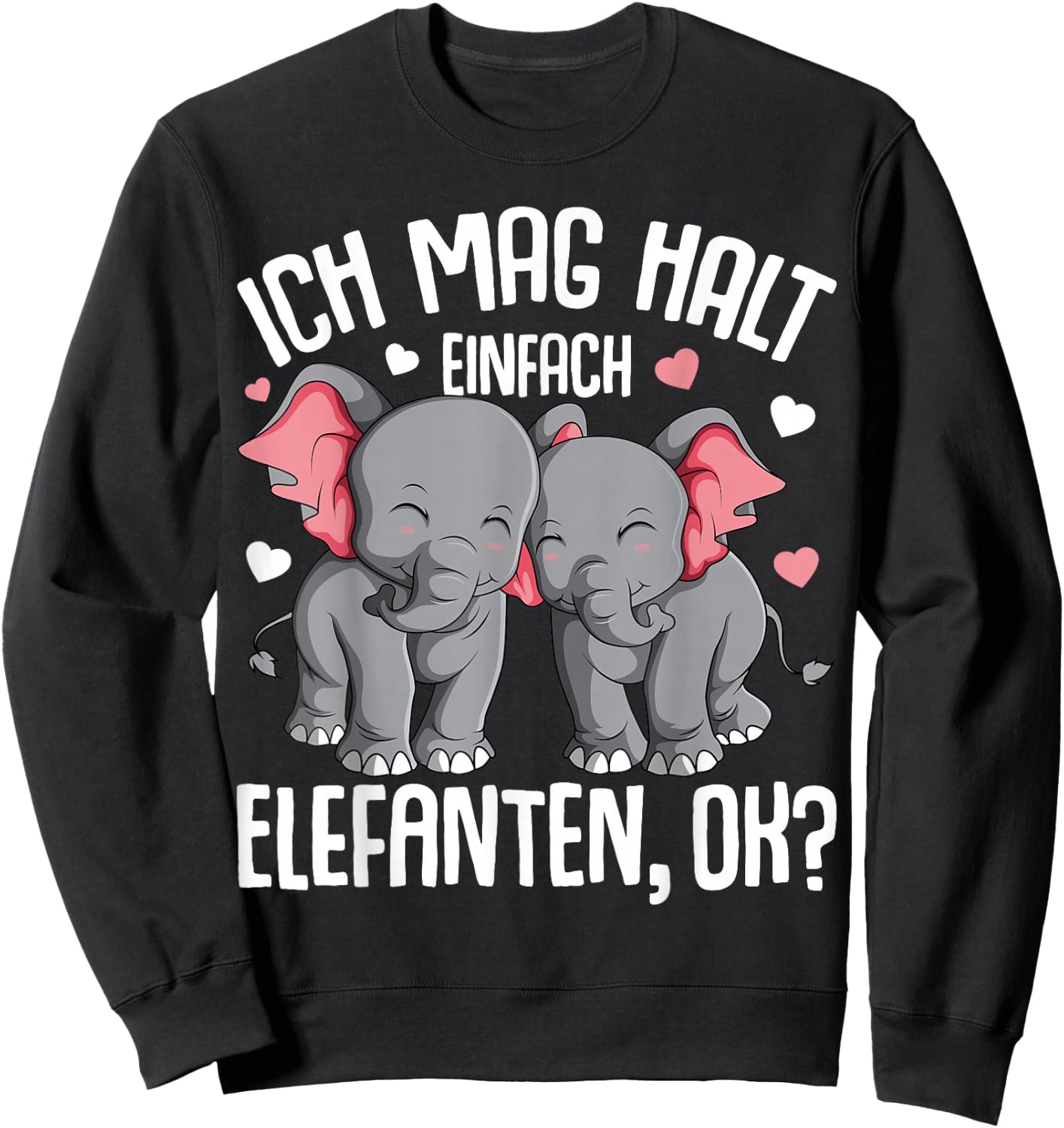 Ich mag halt Elefanten Damen Kinder Sweatshirt - Sweatshirt | Black