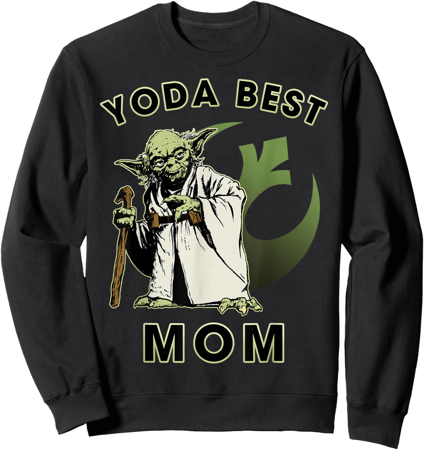 Star Wars Yoda Best Mom Rebel Logo Sweatshirt - Sweatshirt | Black