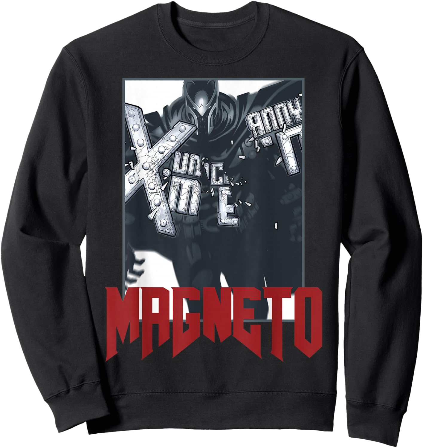 Marvel X-Men Magneto Uncanny Magnetic Poster Graphic Sweatshirt - Sweatshirt | Black