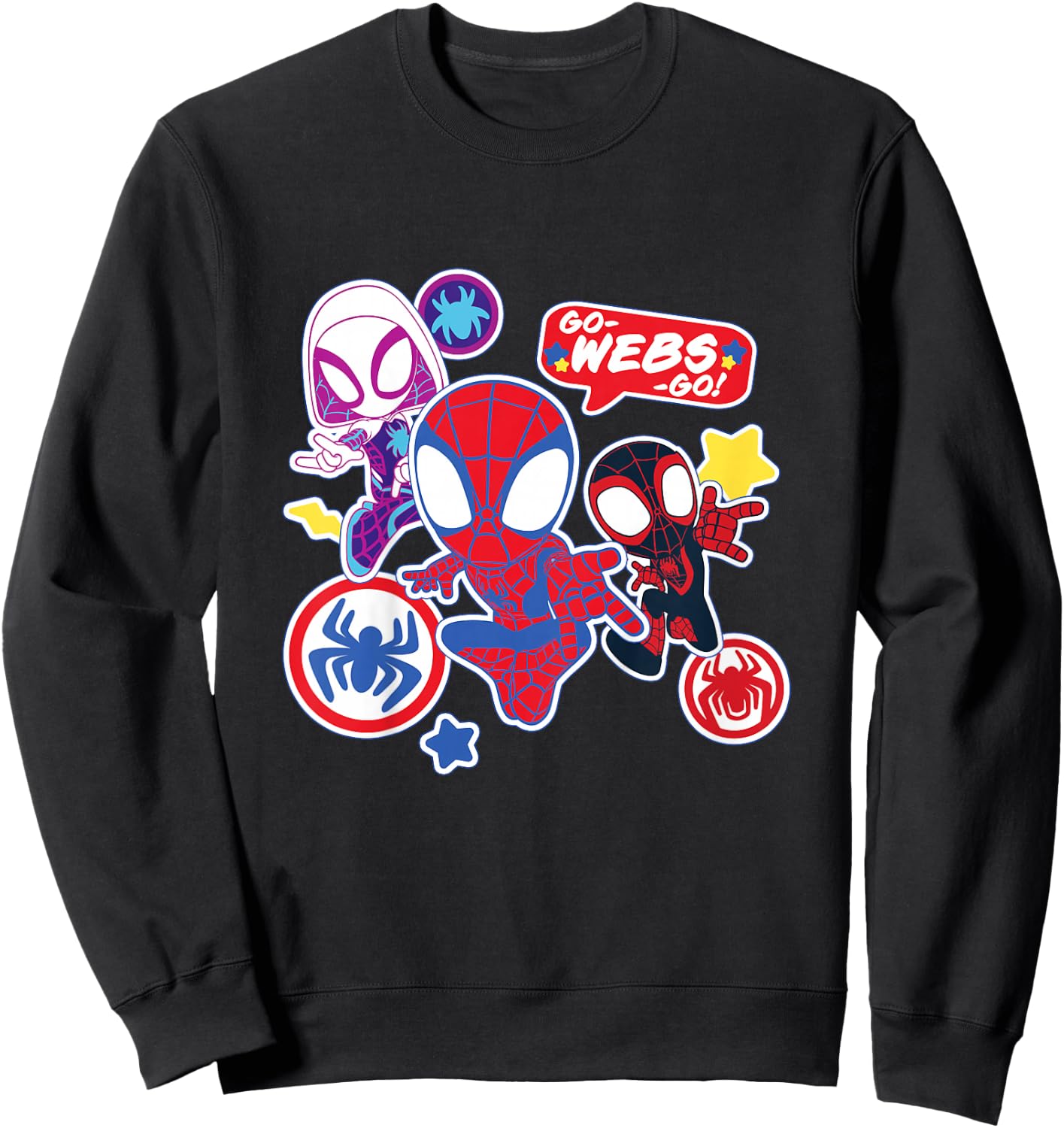 Kinder Marvel Spidey and His Amazing Friends Go-Webs-Go Boys Sweatshirt - Sweatshirt | Black