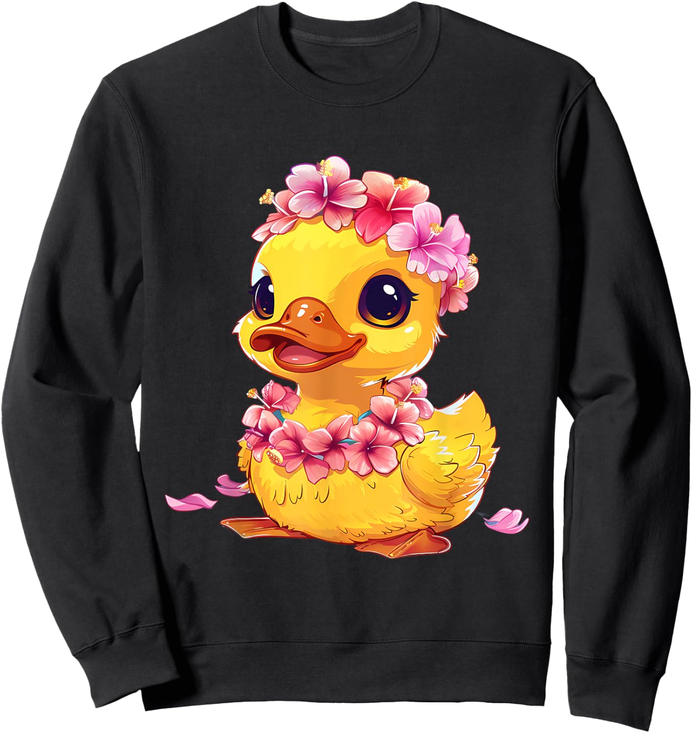 Rubber Duck Hawaiian Floral Hawaii Rubber Duck Lover Sweatshirt - Sweatshirt | Black