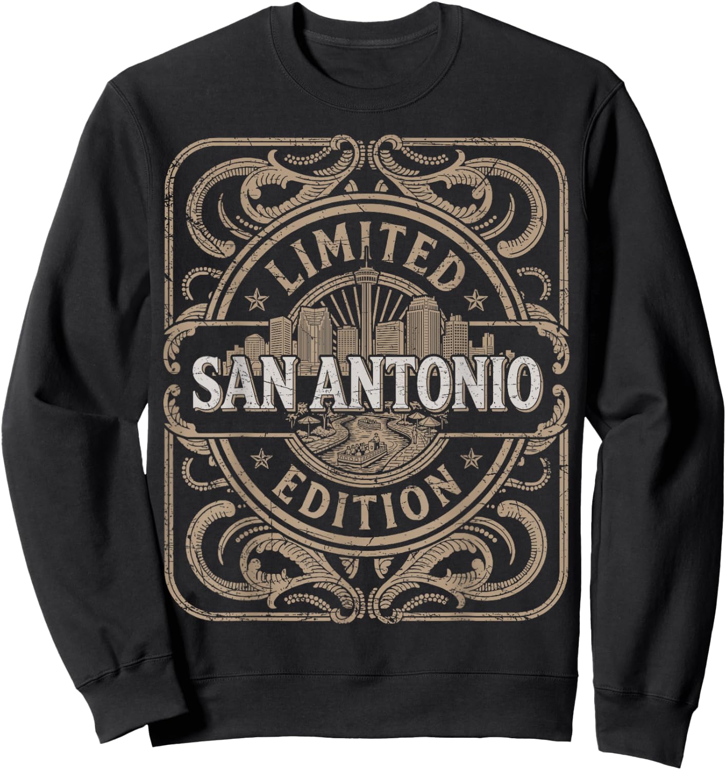 San Antonio Vintage San Antonio Texas Sweatshirt - Sweatshirt | Black